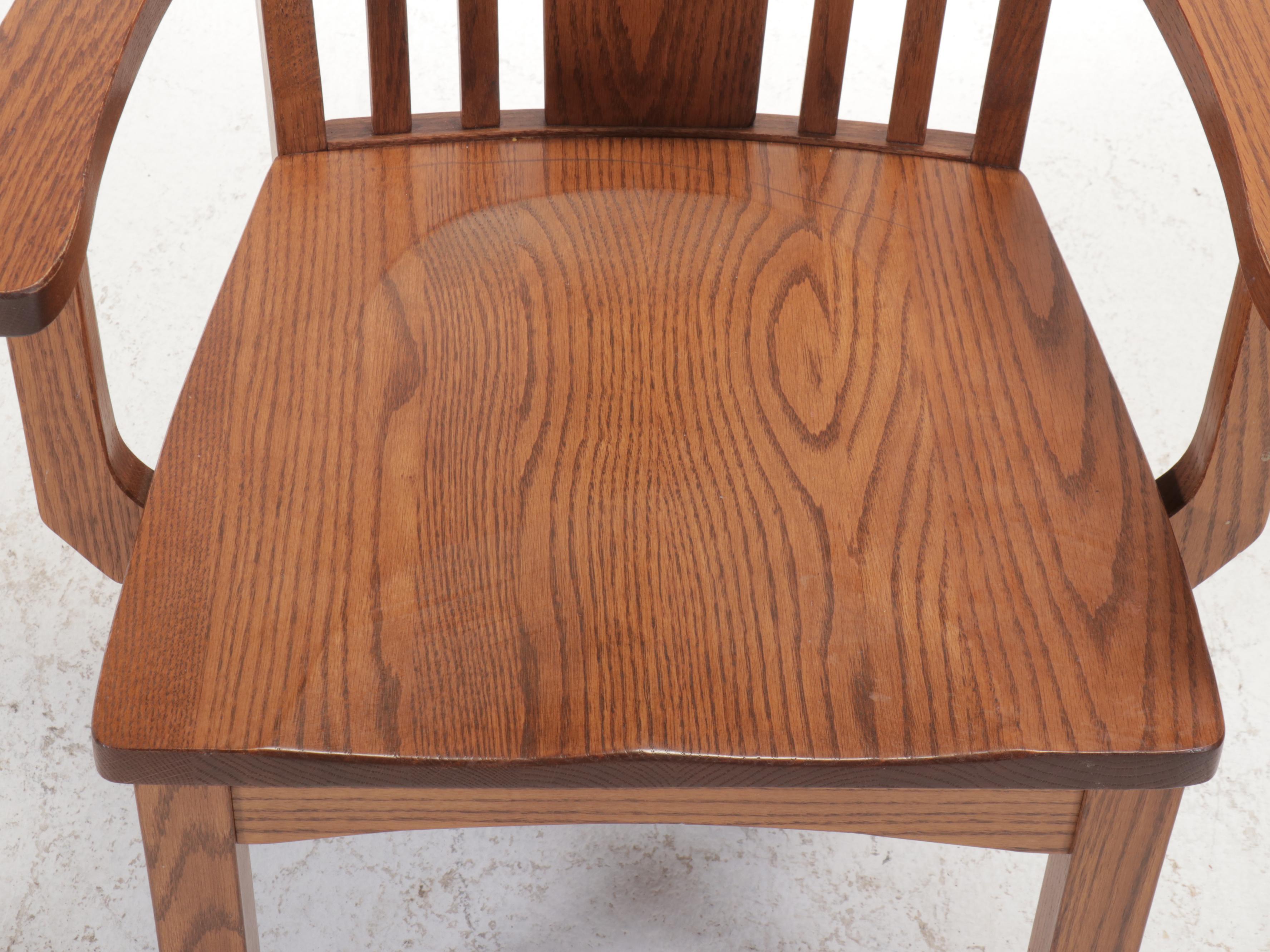 Set of Six Oak Armchairs and Side Chairs