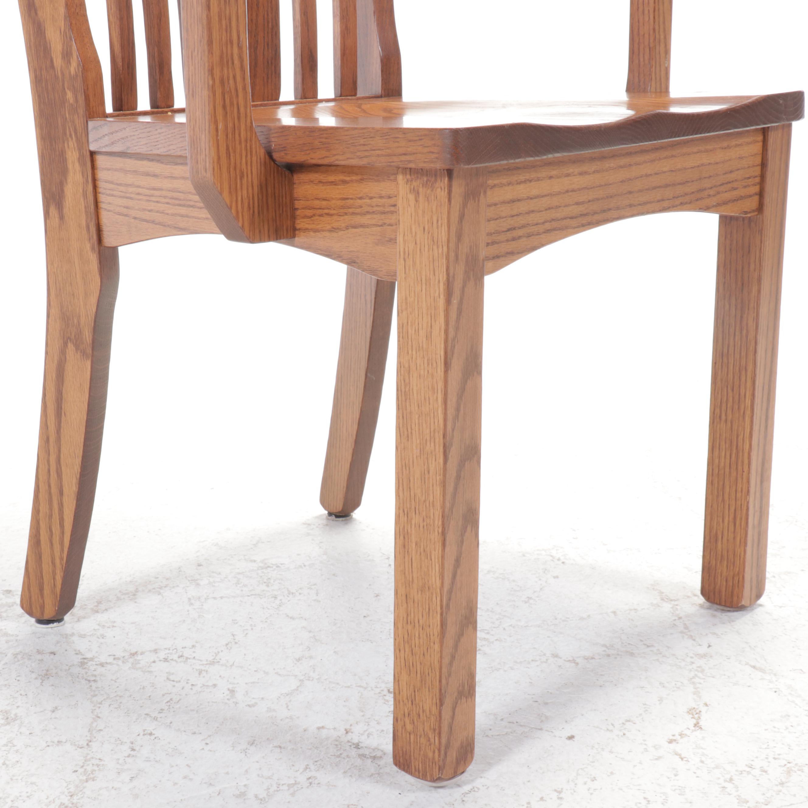 Set of Six Oak Armchairs and Side Chairs