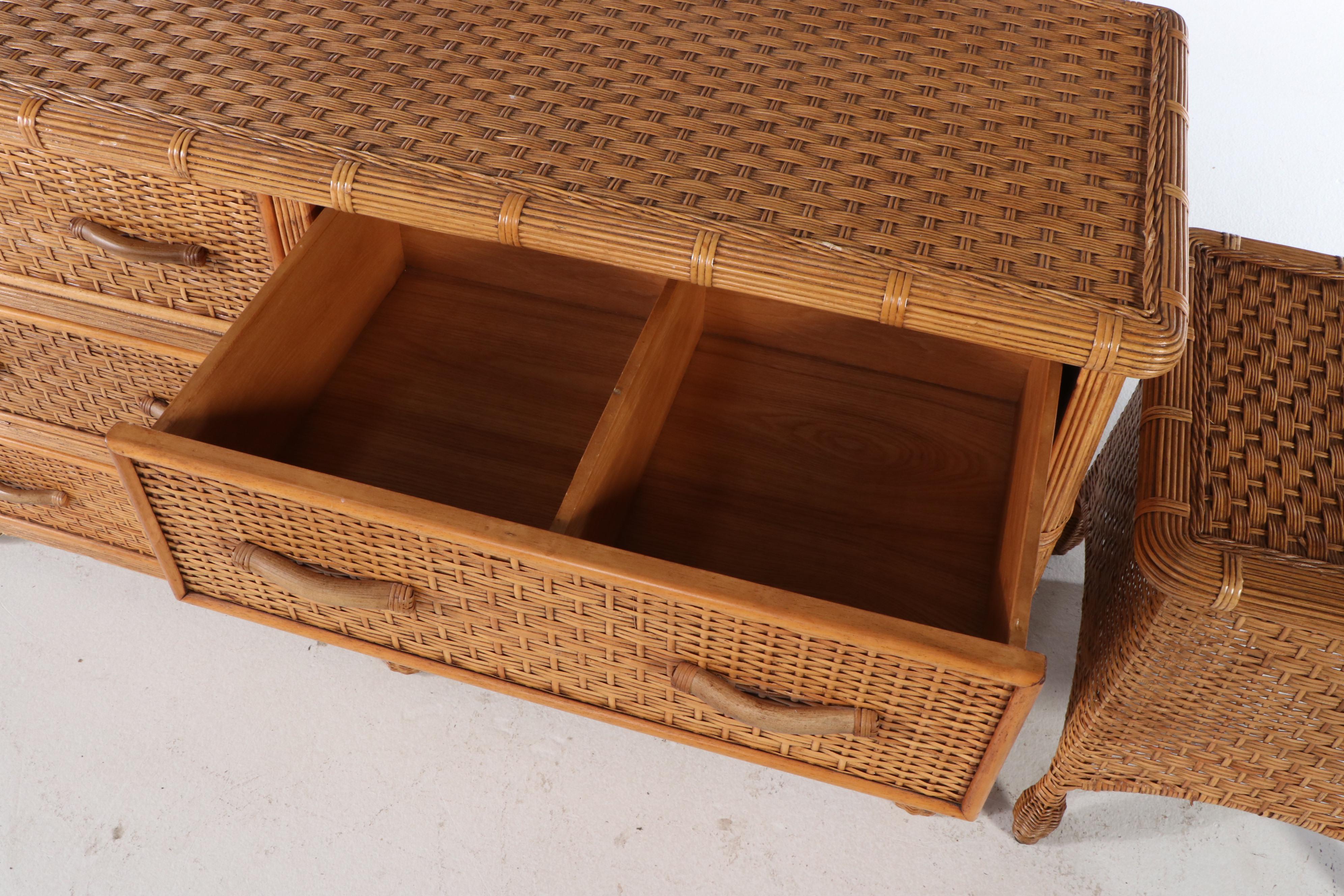 Pier 1 Rattan Chest of Drawers, Chest and Nightstand