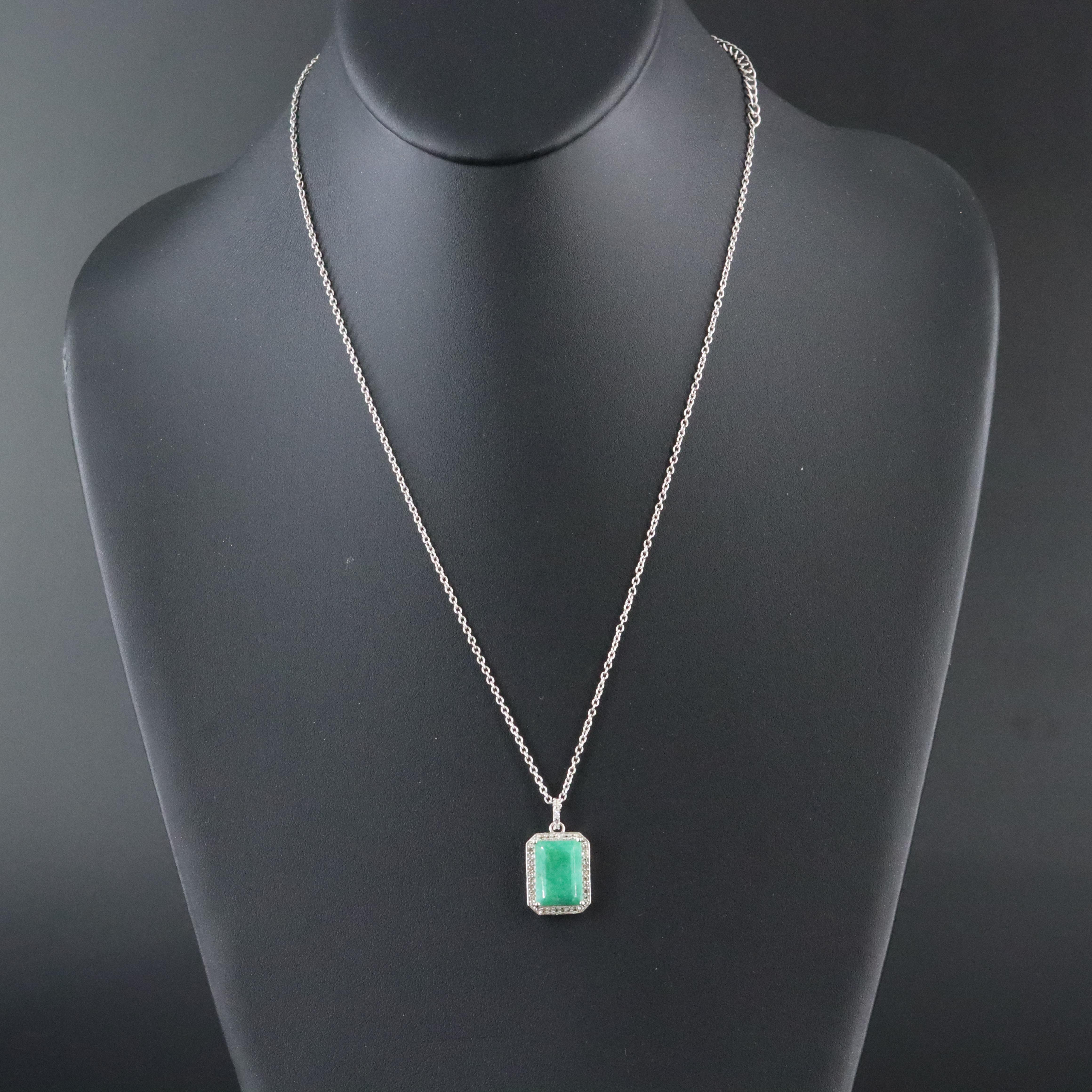 Sterling Beryl and White Topaz Pendant Necklace