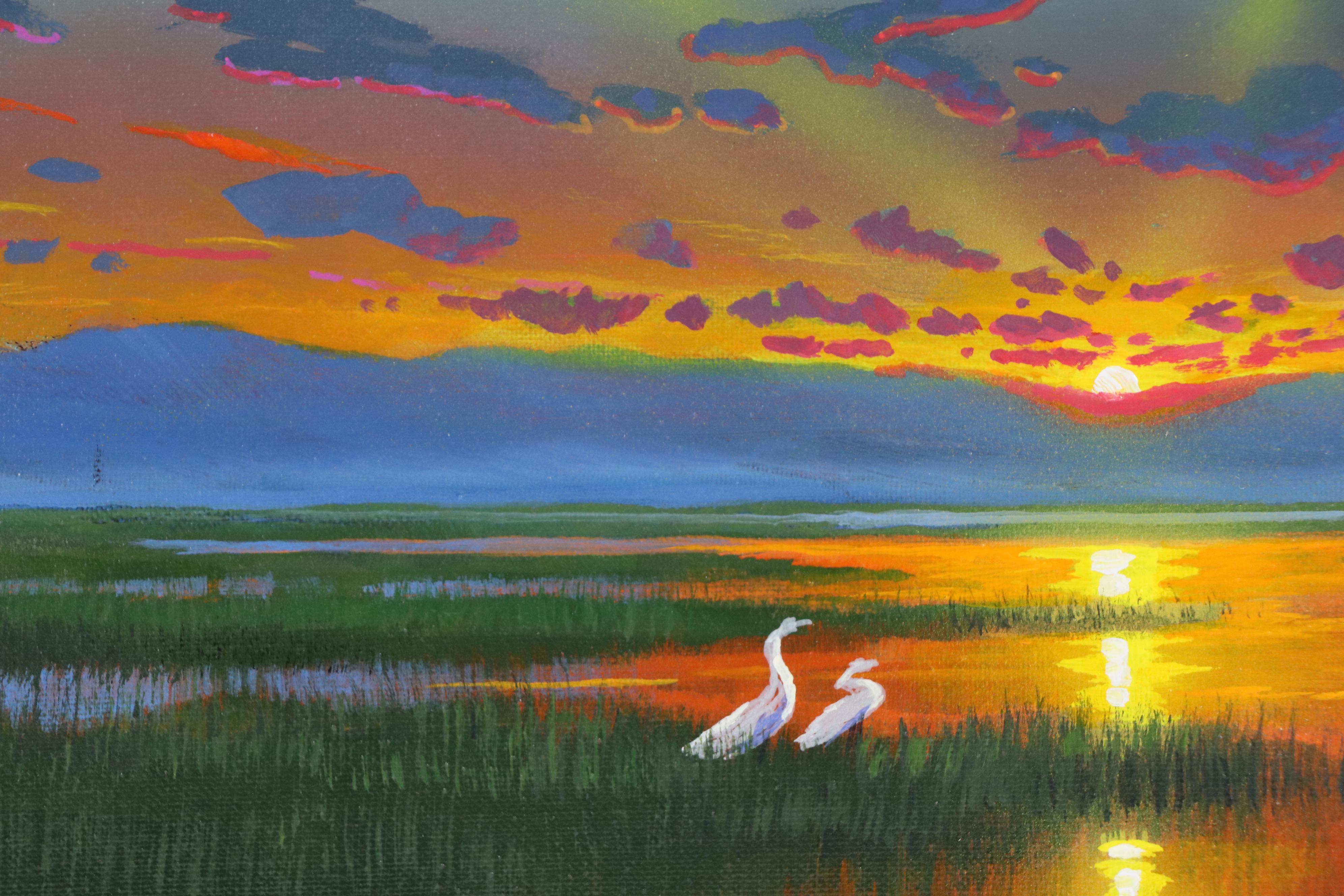Doug "Bumo" Johnpeer Sunset Landscape Oil Painting, 2025