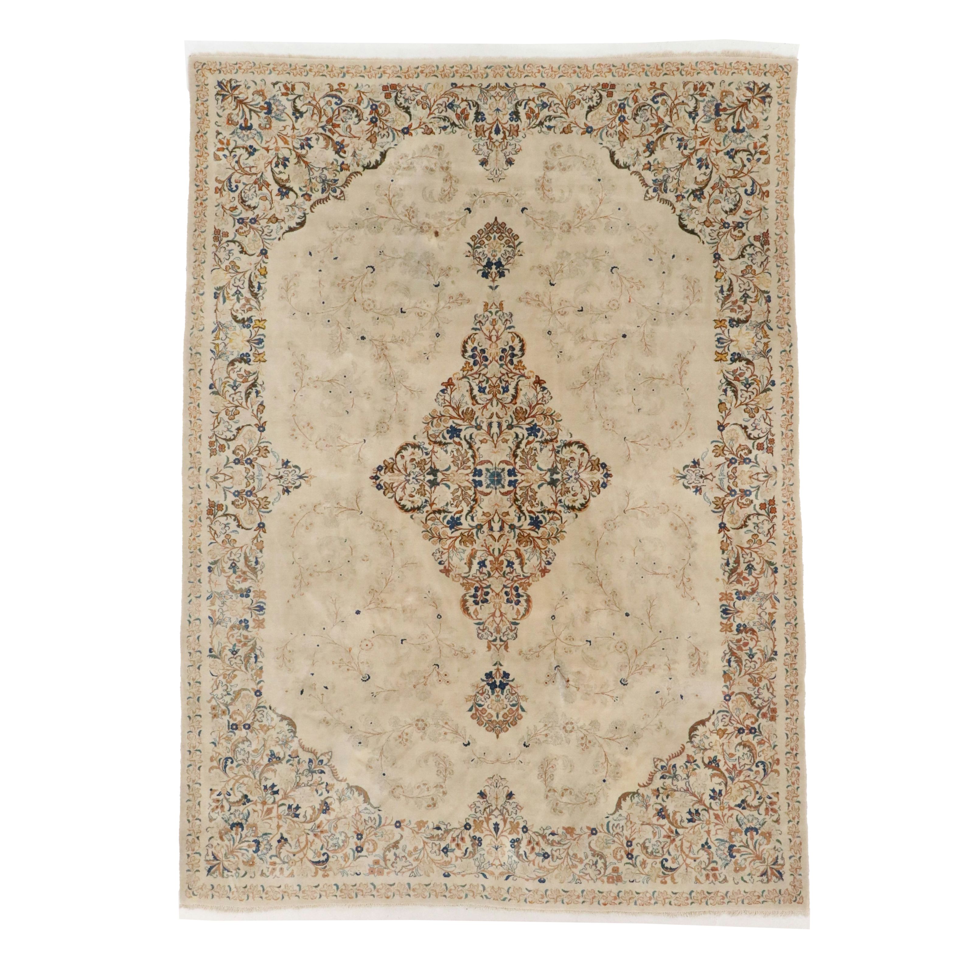 8'7 x 12' Hand-Knotted Persian Kerman Room-Sized Rug