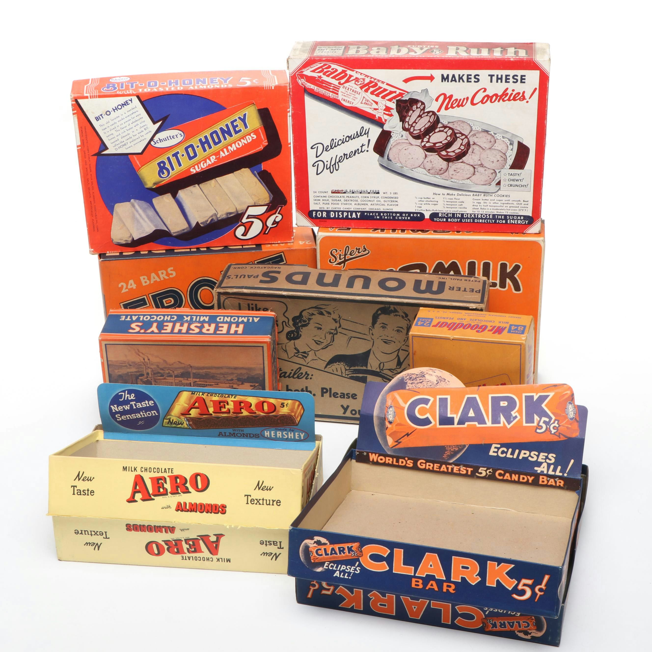 Aero, Clark, Hershey's and More Candy Bar Boxes, Mid-20th Century