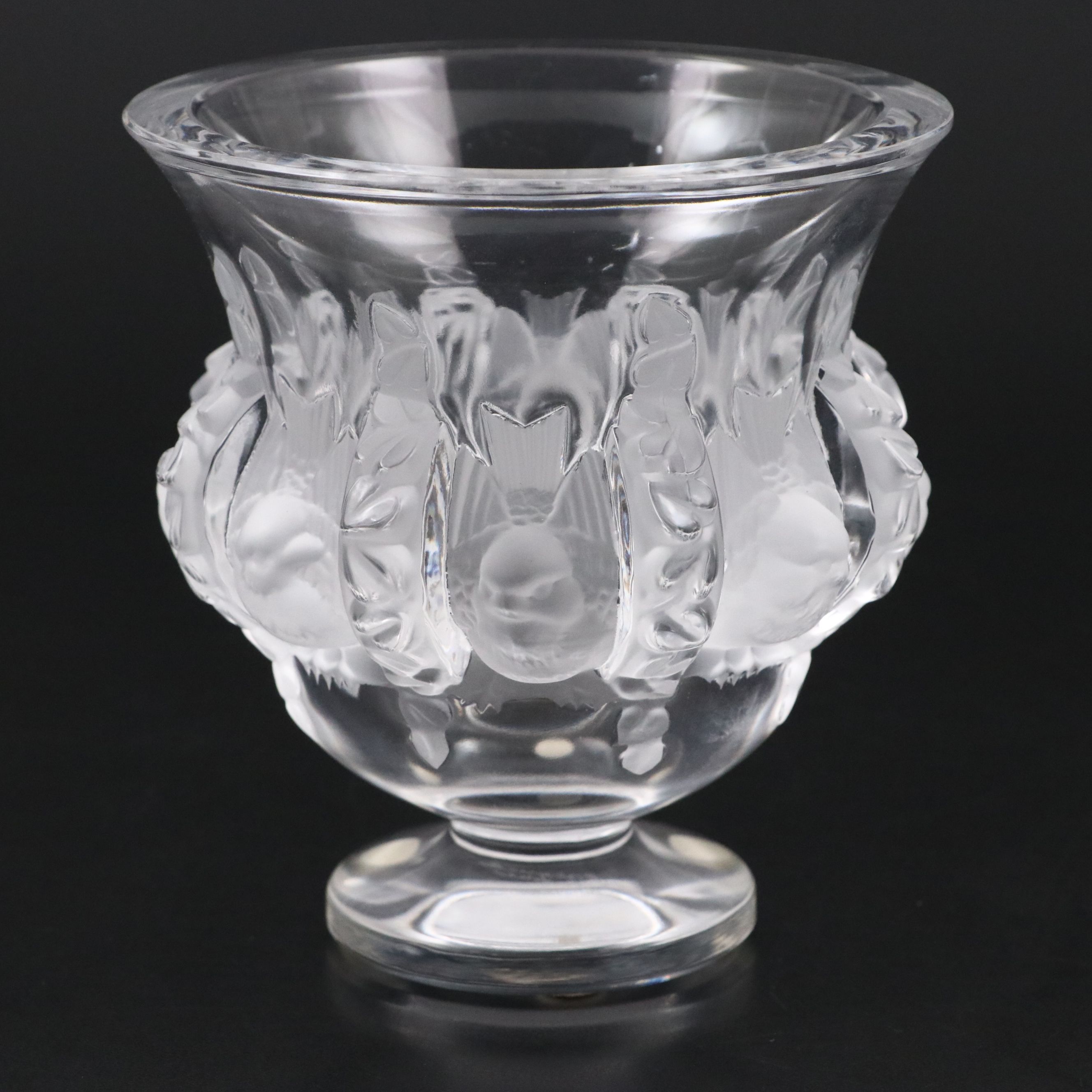 Lalique "Dampierre" Crystal Vase and "Tête de Lion" Crystal Ashtray