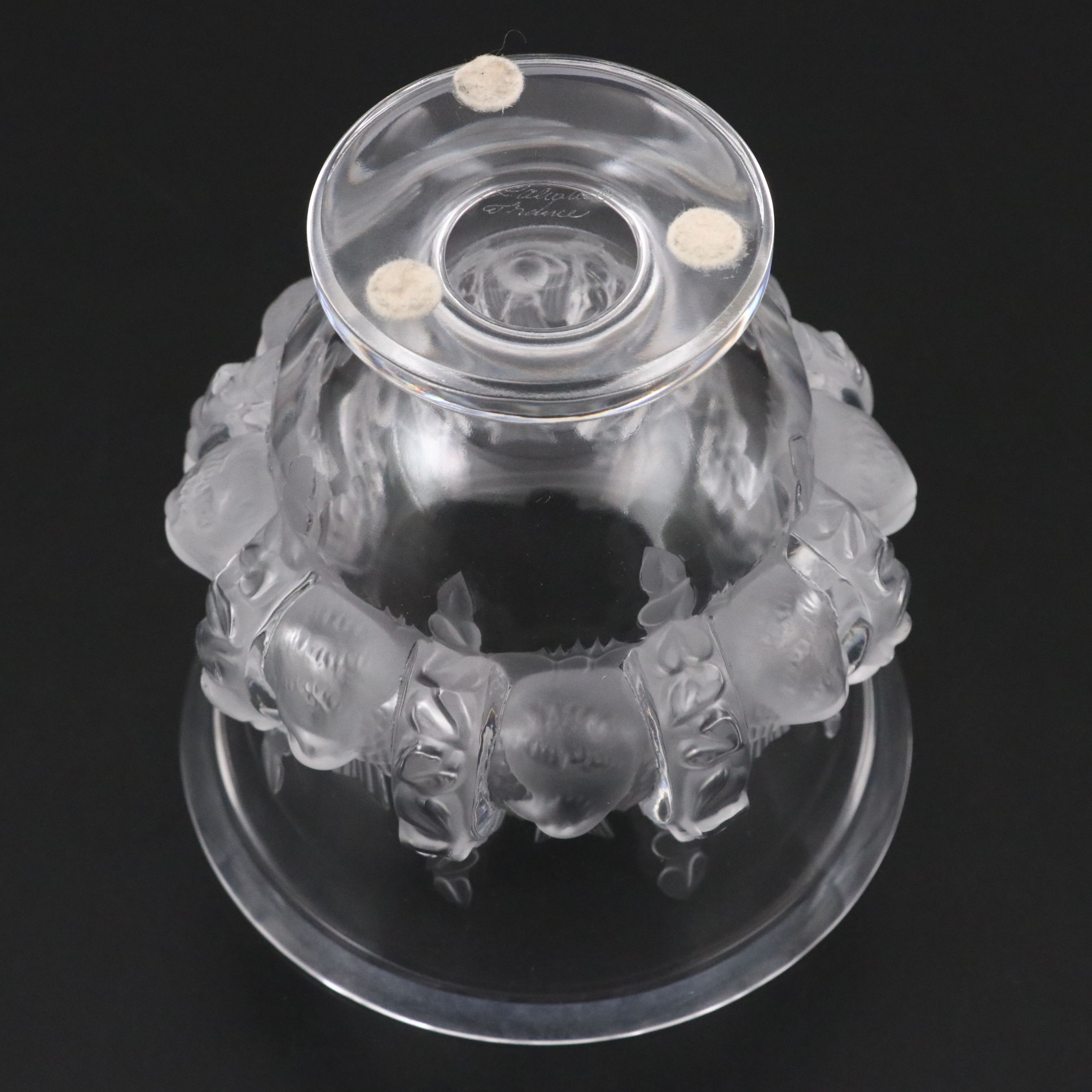 Lalique "Dampierre" Crystal Vase and "Tête de Lion" Crystal Ashtray