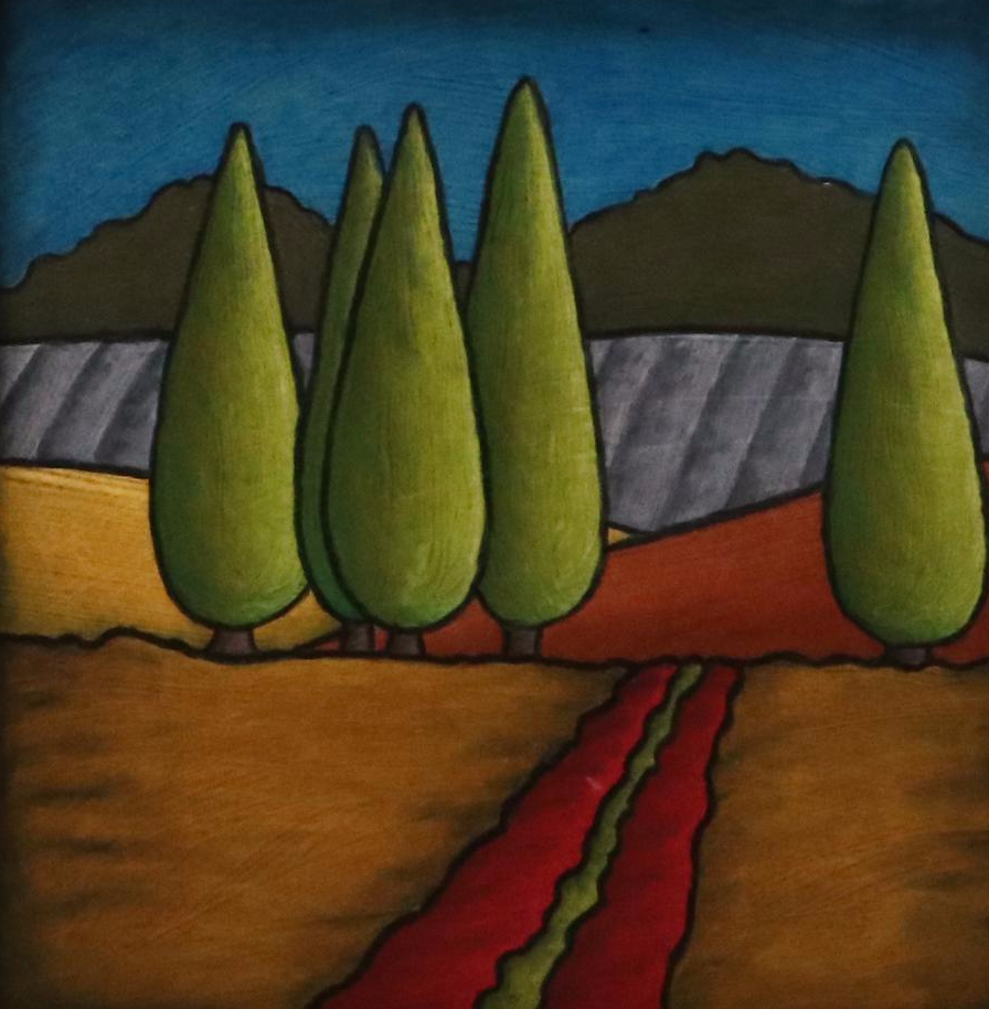Chip DuPont Oil Painting of Tuscan Landscape, 2004