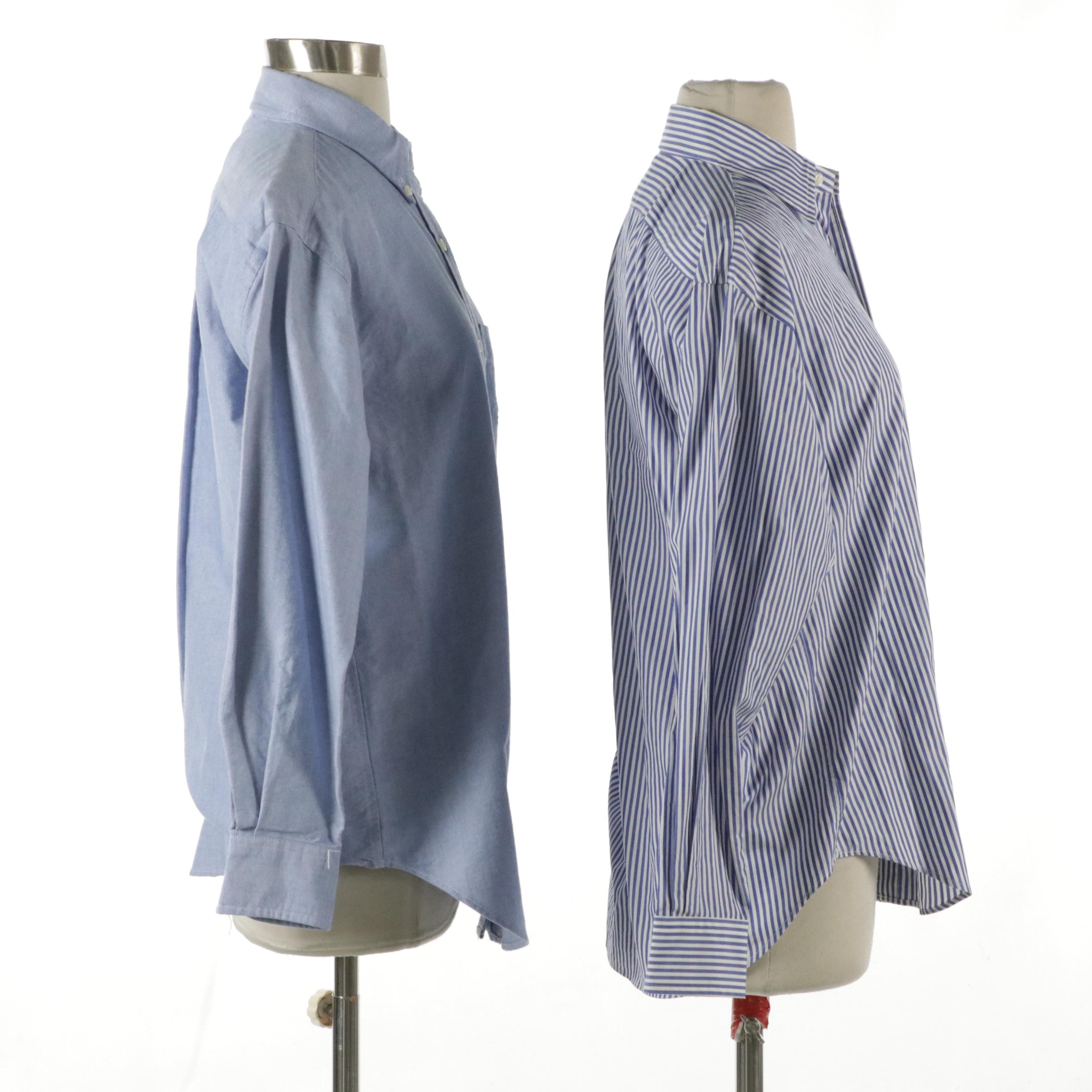 Ralph Lauren Blue Cotton Button-Front Shirts