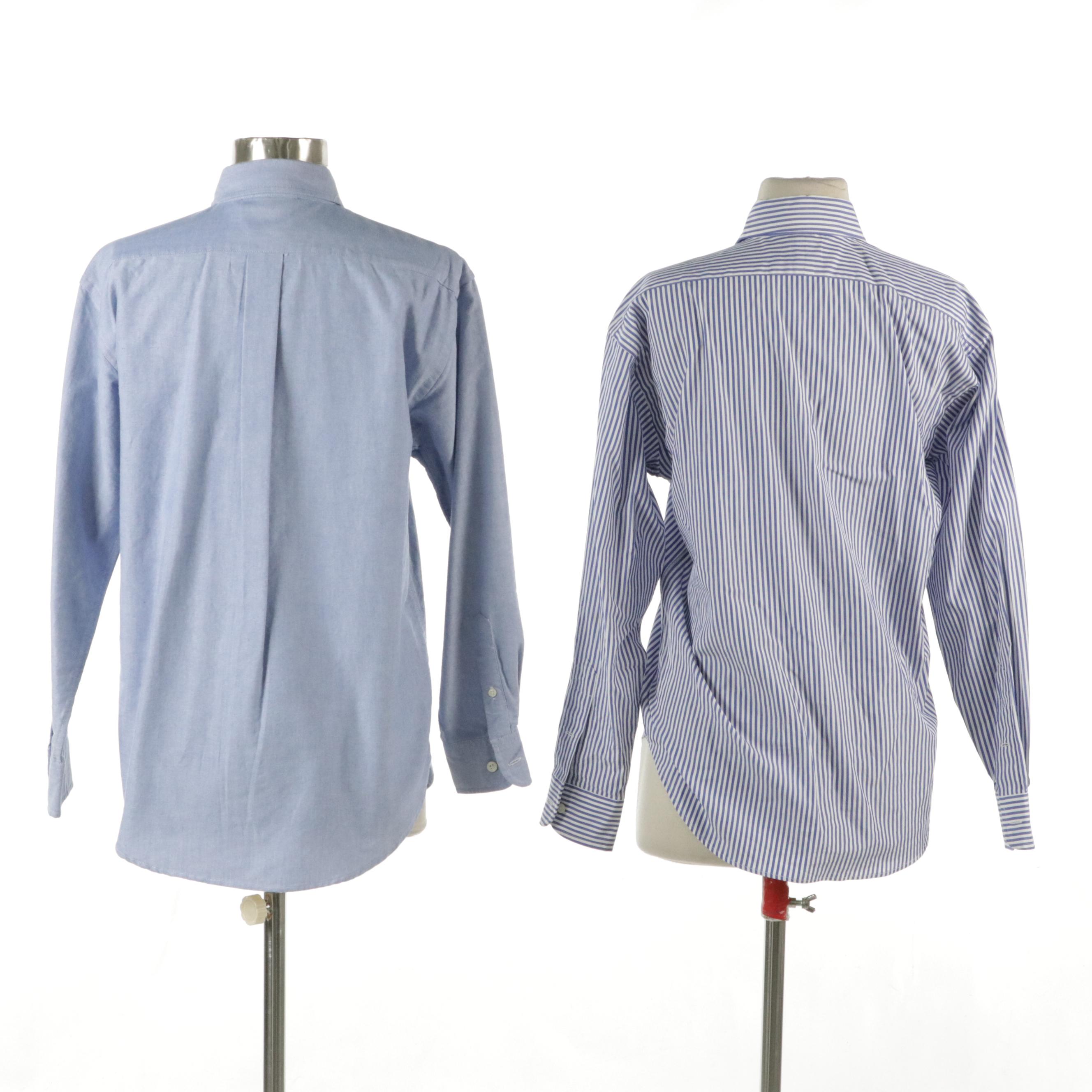 Ralph Lauren Blue Cotton Button-Front Shirts