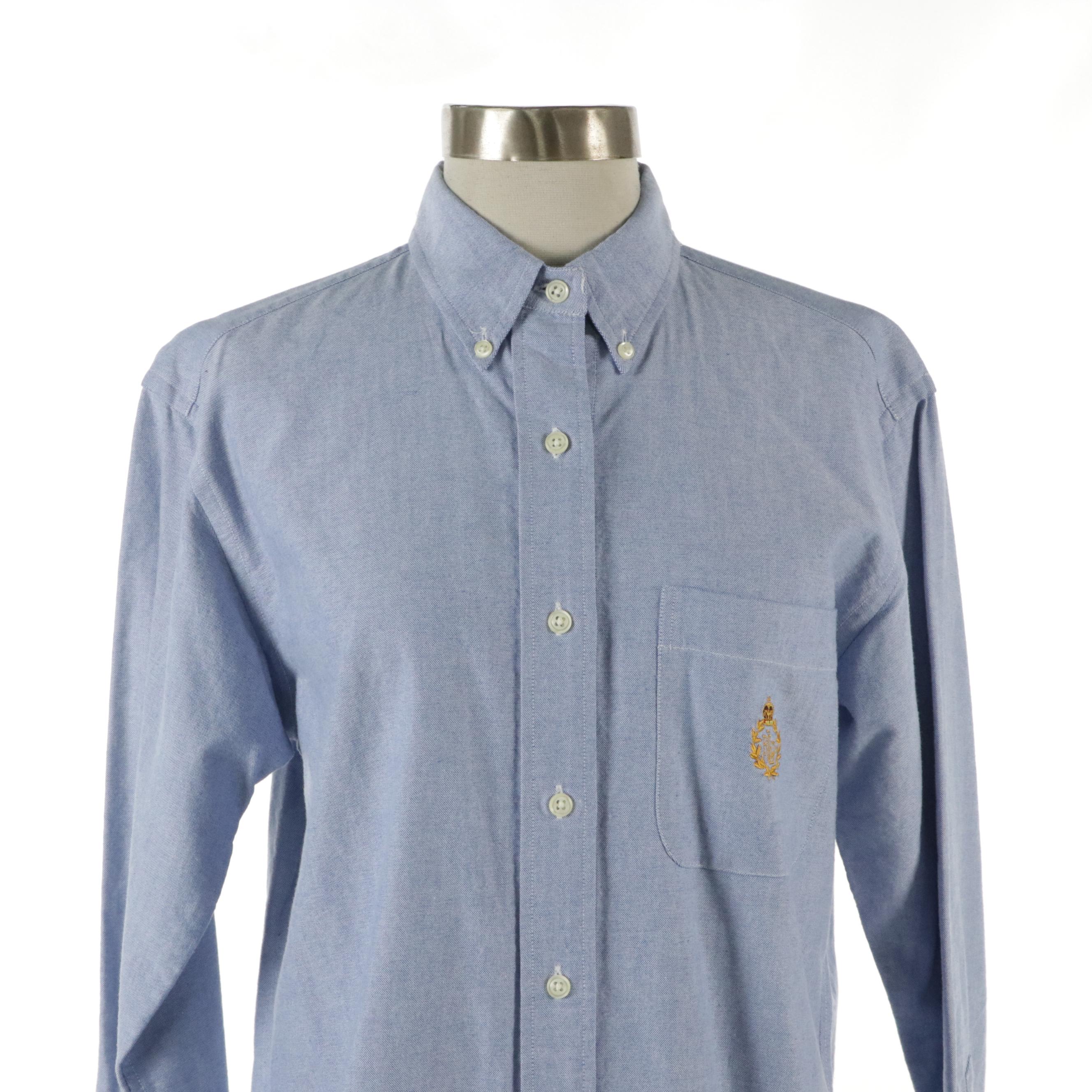 Ralph Lauren Blue Cotton Button-Front Shirts