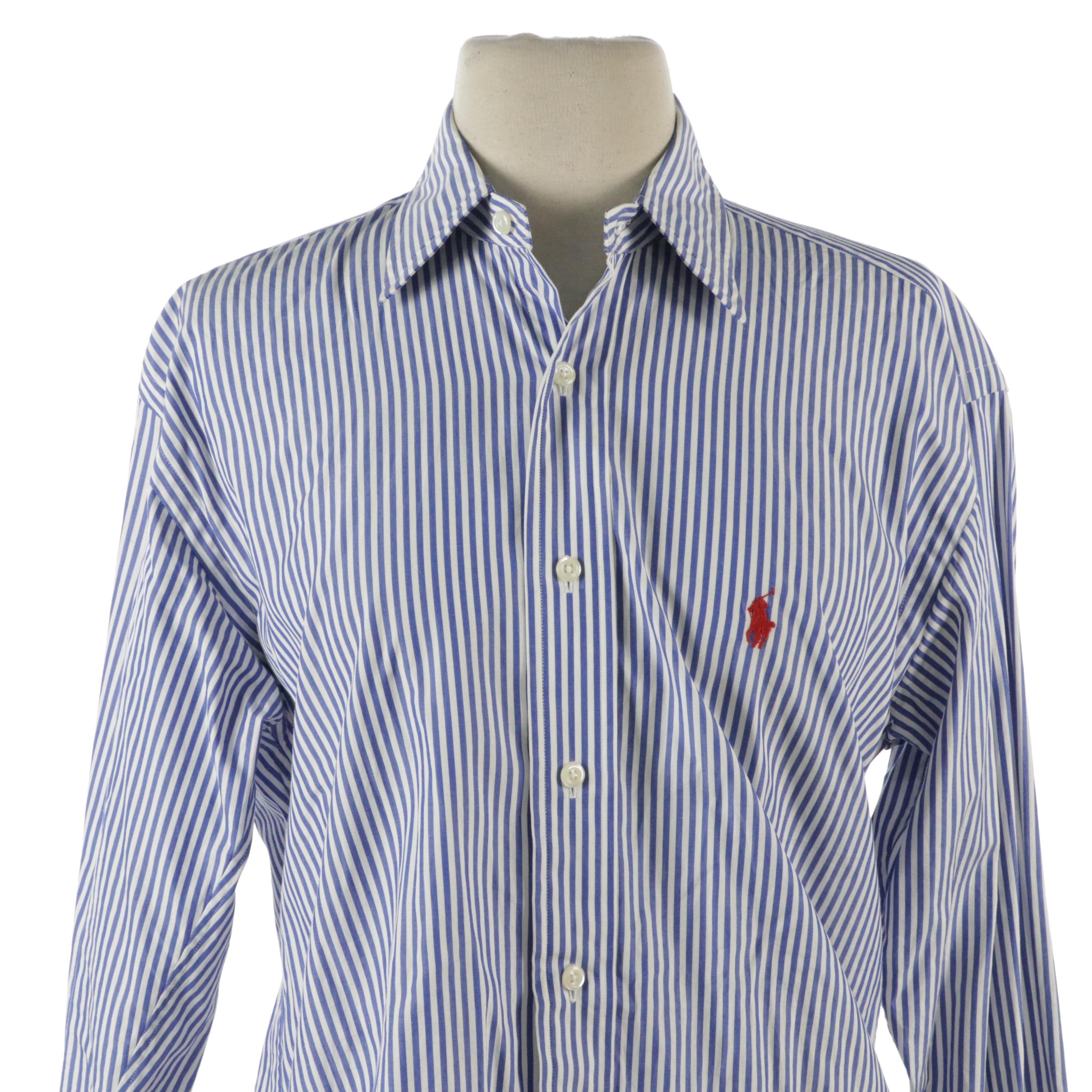 Ralph Lauren Blue Cotton Button-Front Shirts