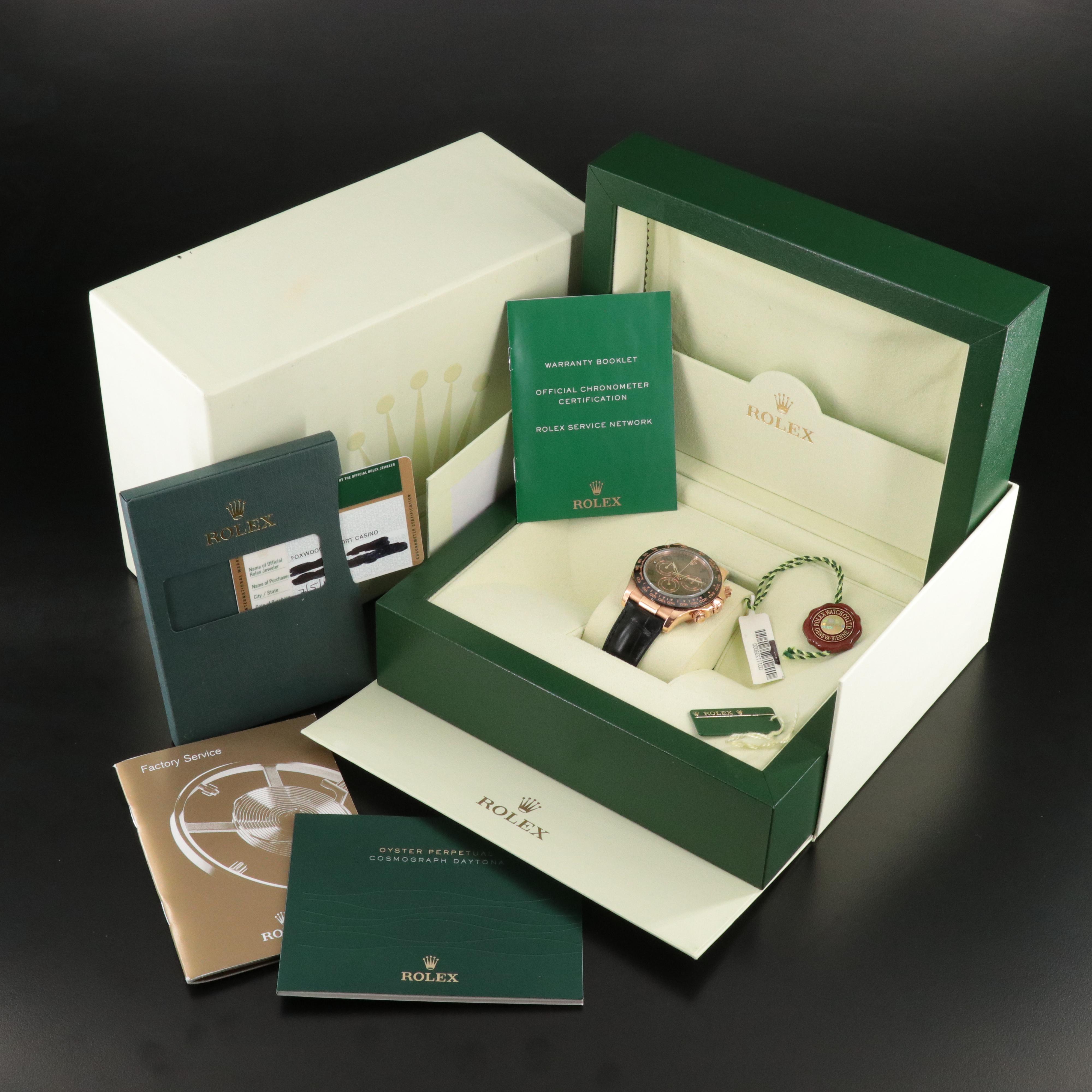 Rolex Daytona 18K Rose Gold Chocolate Arabic Dial 1116515 Watch