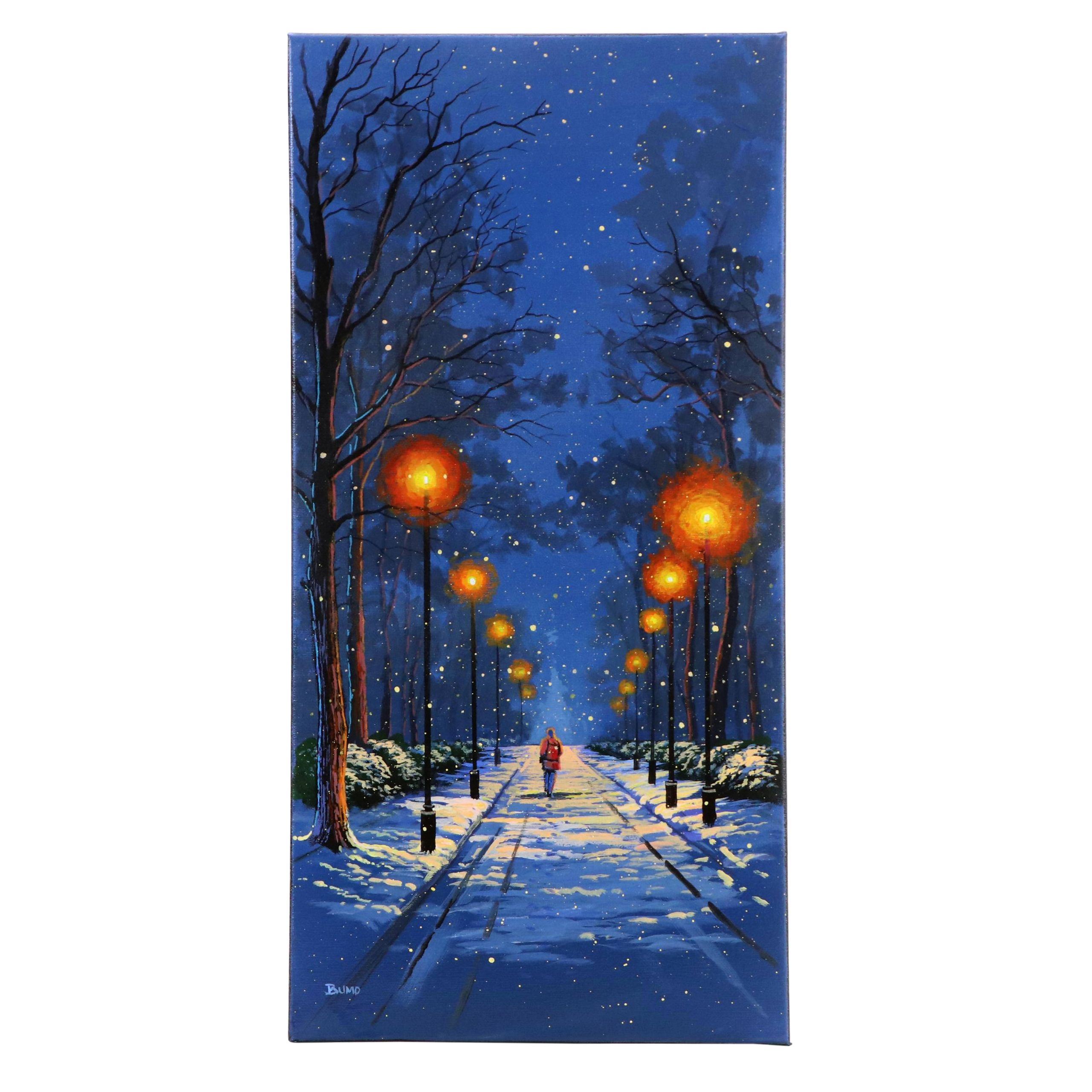 Doug "Bumo" Johnpeer Streetscape Oil Painting, 2025