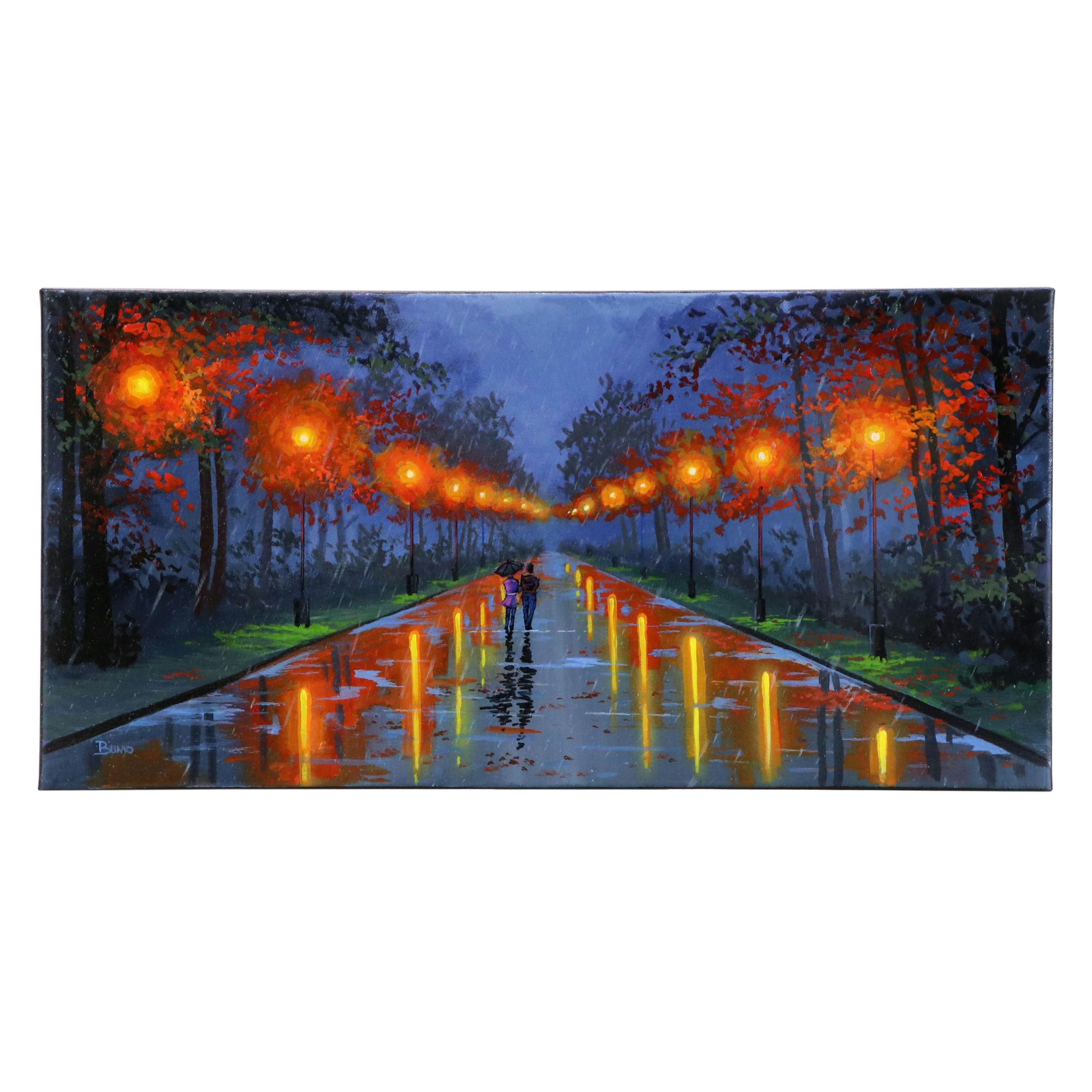 Doug "Bumo" Johnpeer Streetscape Oil Painting, 2025