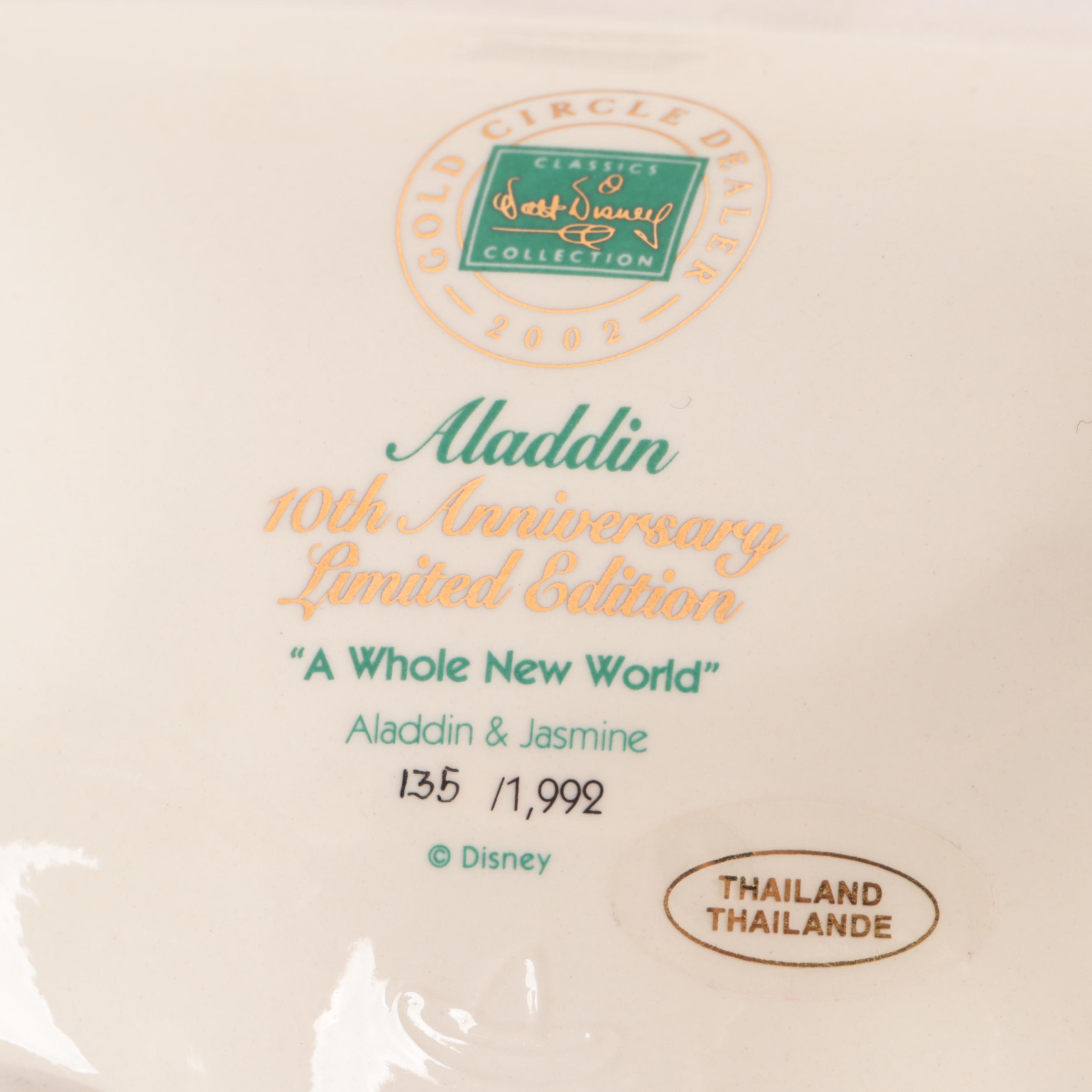 Walt Disney Aladdin Limited Edition "A Whole New World" Porcelain Figure