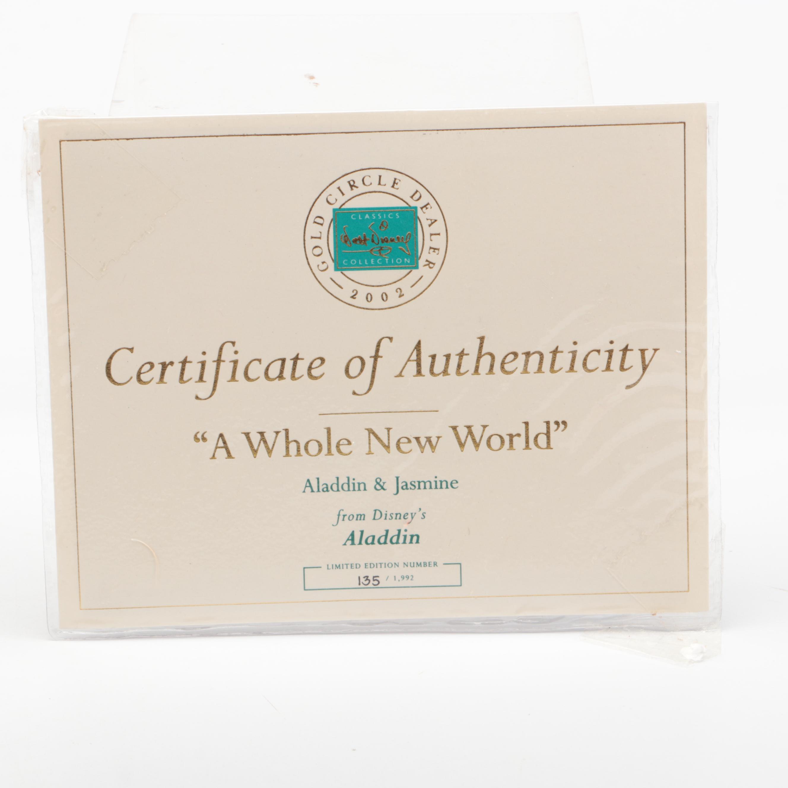 Walt Disney Aladdin Limited Edition "A Whole New World" Porcelain Figure