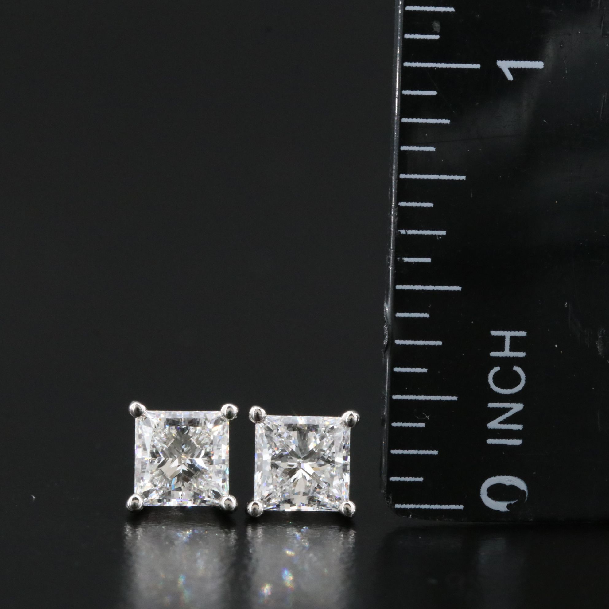 Platinum 2.05 CTW Lab Grown Diamond Stud Earrings with IGI Reports