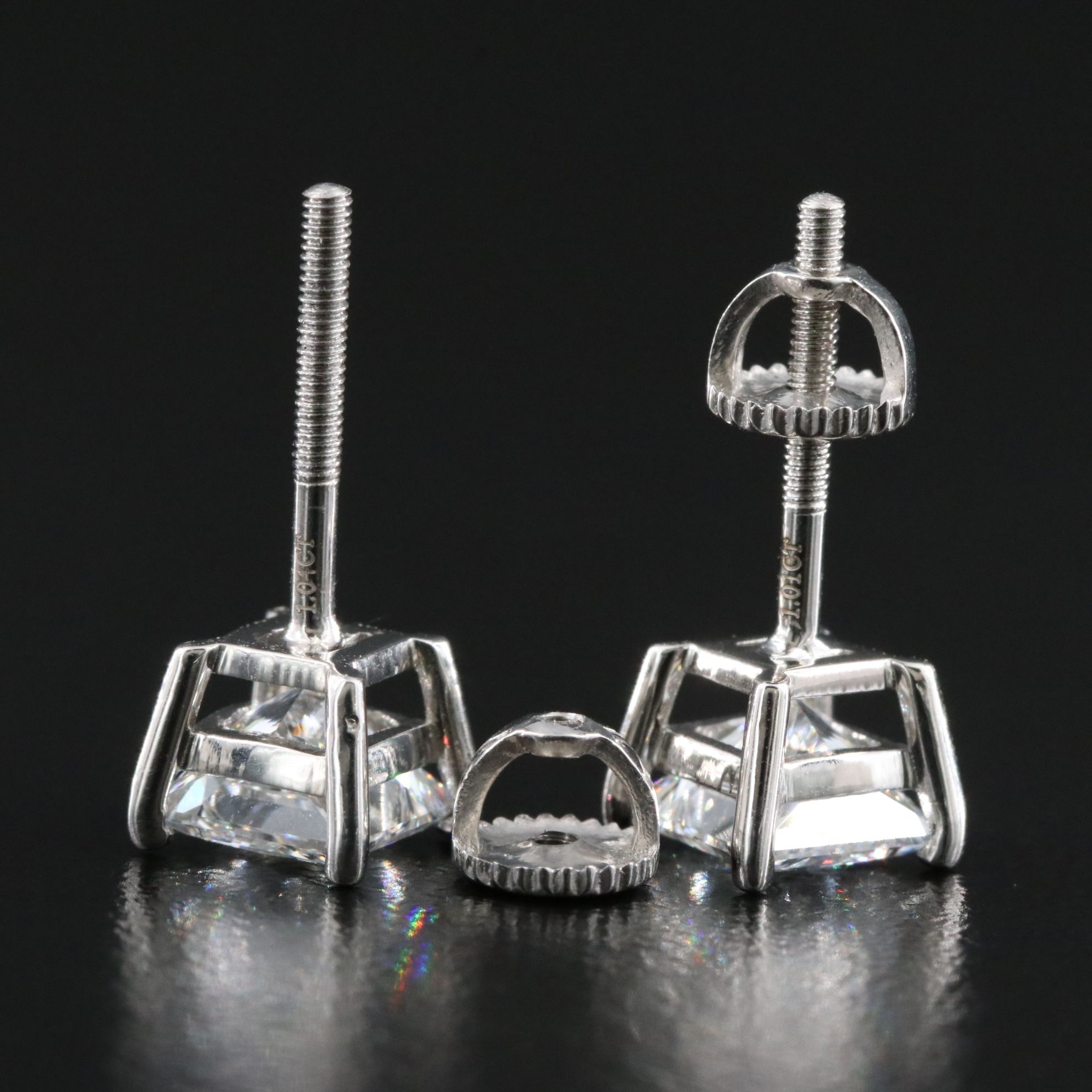 Platinum 2.05 CTW Lab Grown Diamond Stud Earrings with IGI Reports