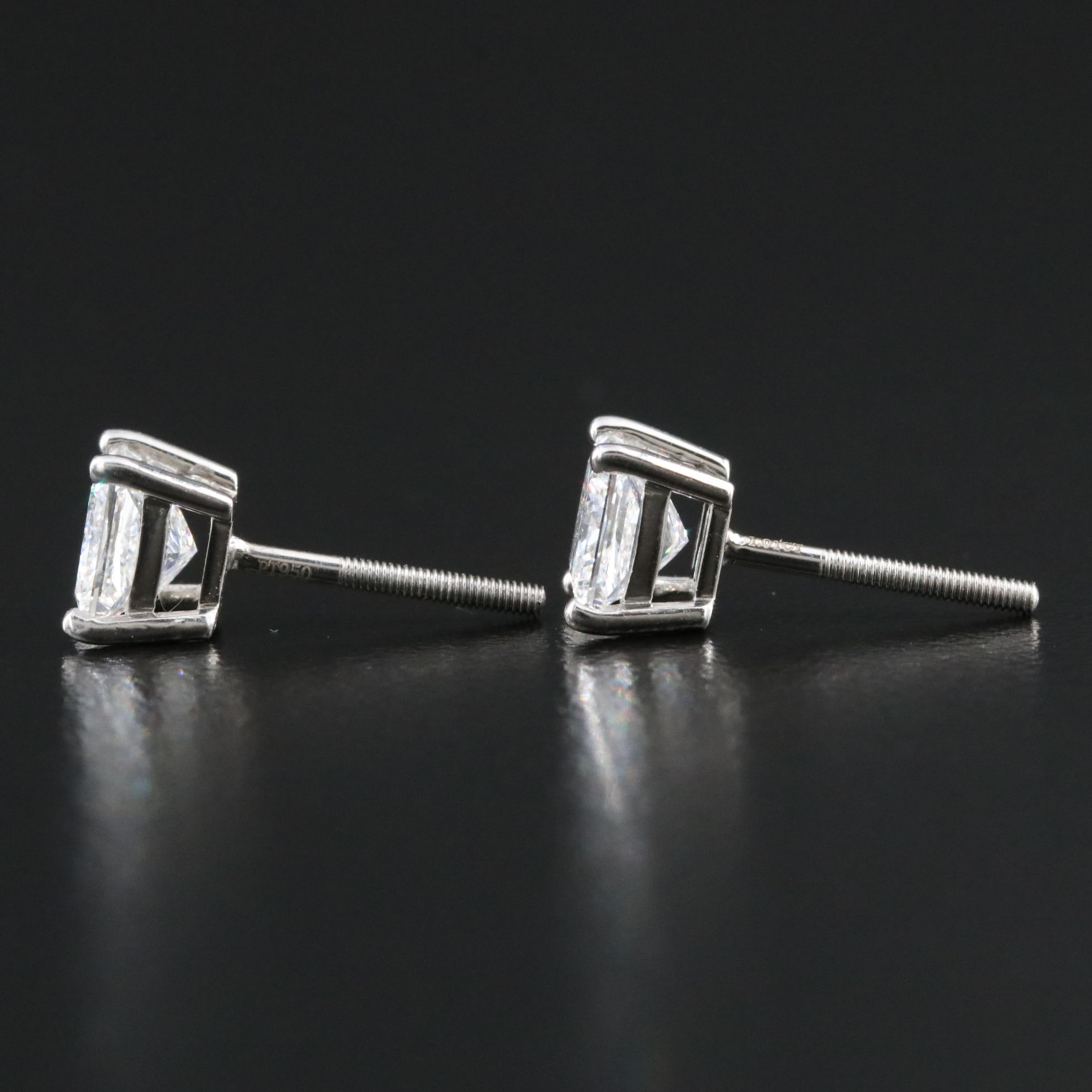 Platinum 2.05 CTW Lab Grown Diamond Stud Earrings with IGI Reports