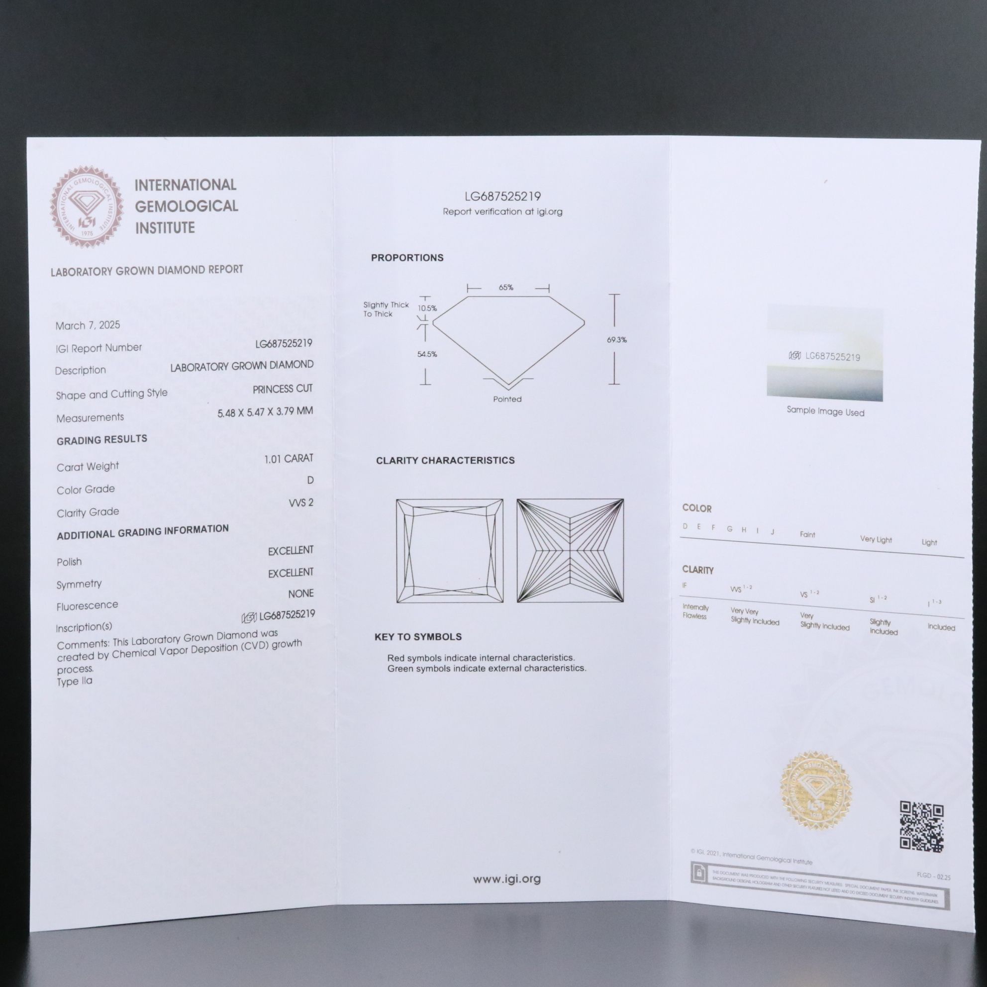 Platinum 2.05 CTW Lab Grown Diamond Stud Earrings with IGI Reports