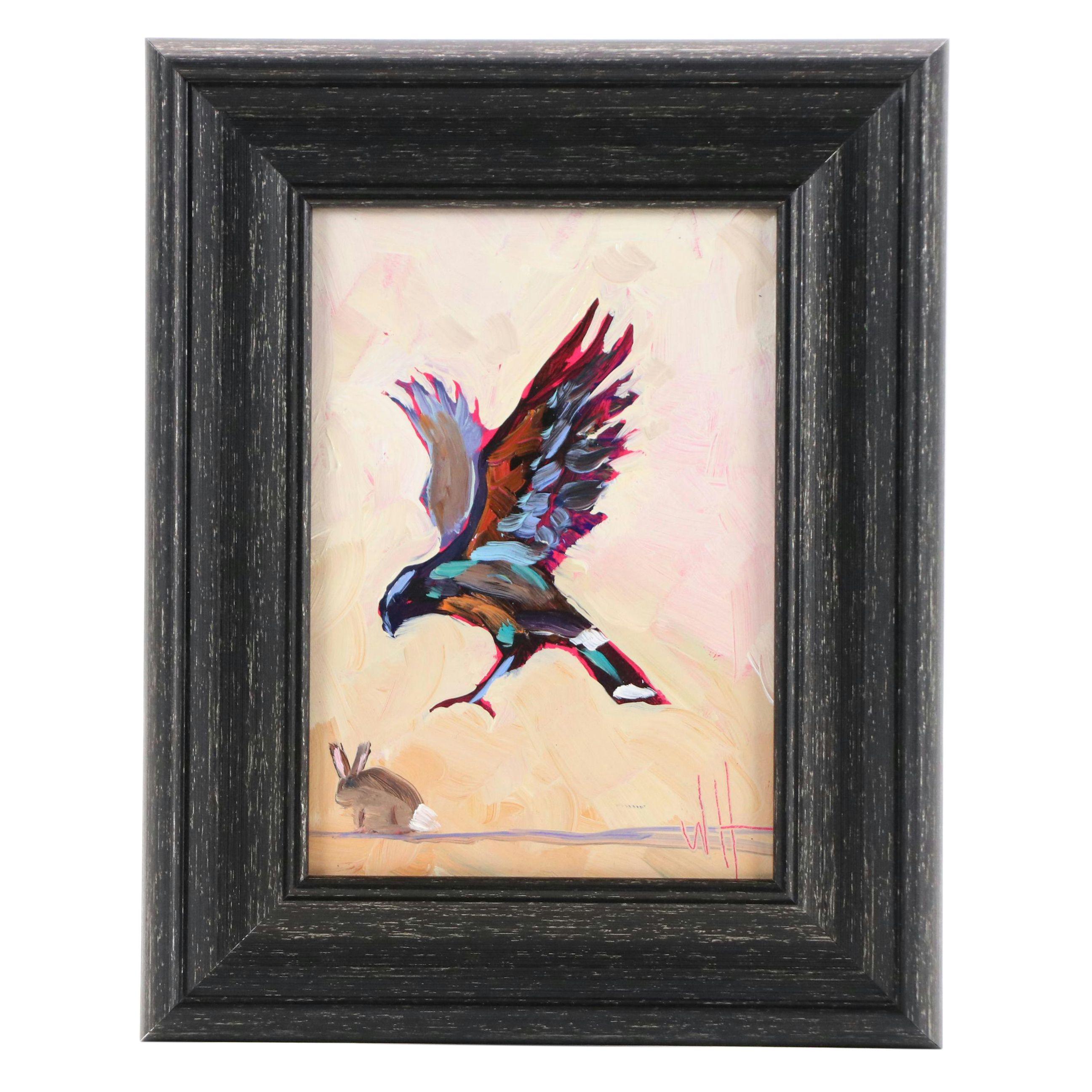 William Hawkins Oil Painting of Bird of Prey, 21st Century