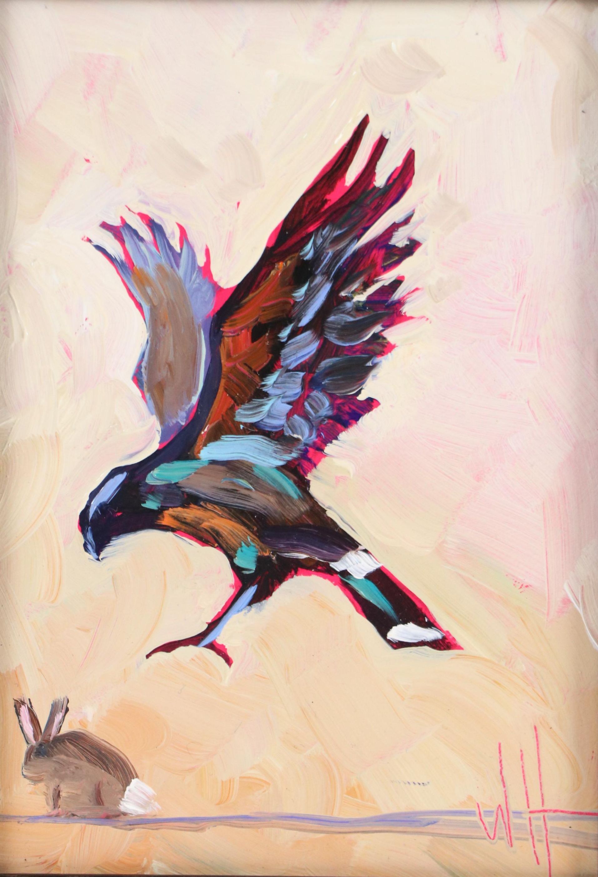 William Hawkins Oil Painting of Bird of Prey, 21st Century