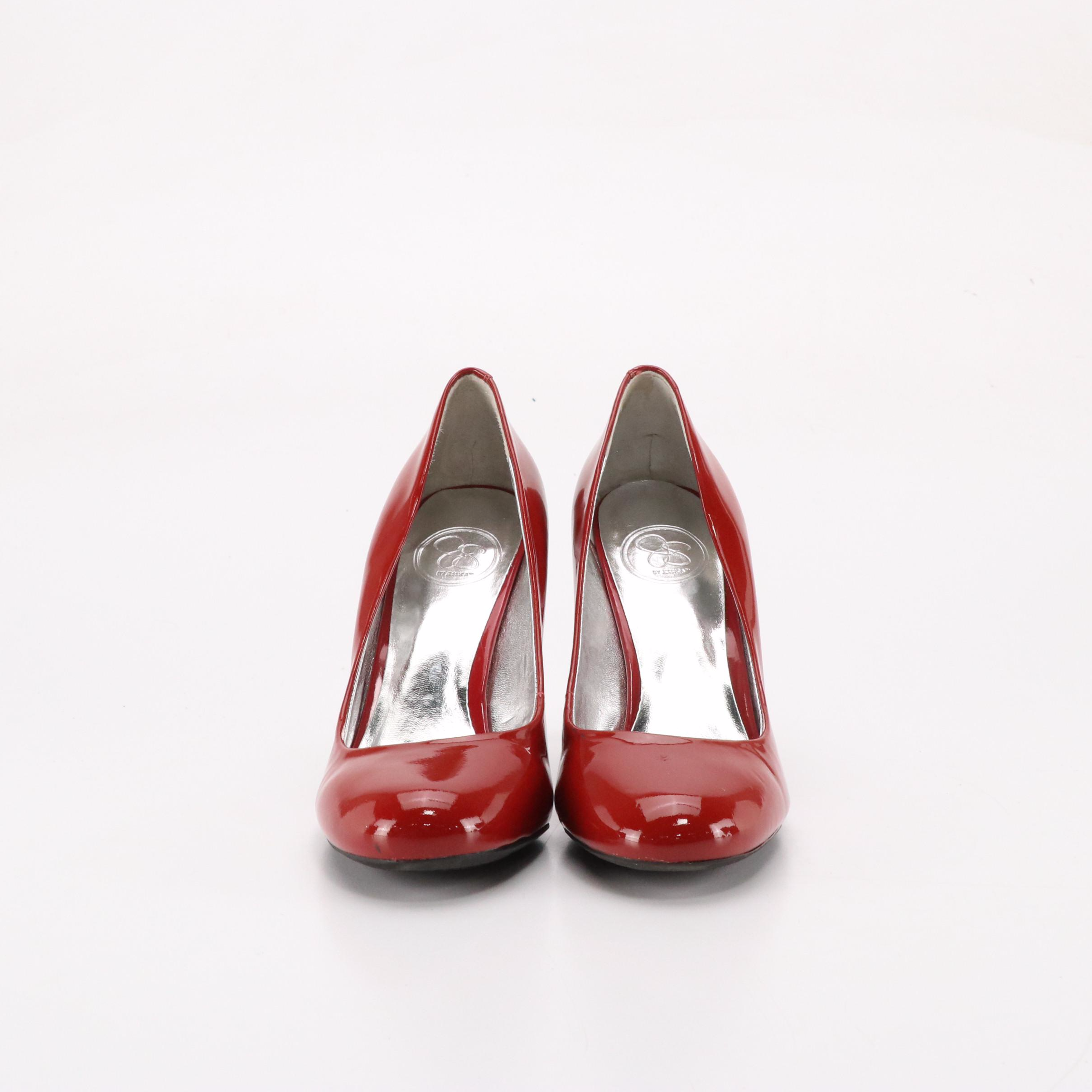 Jessica Simpson Red Patent Leather Oscar & Michael Kors Antoinette Leather Pumps