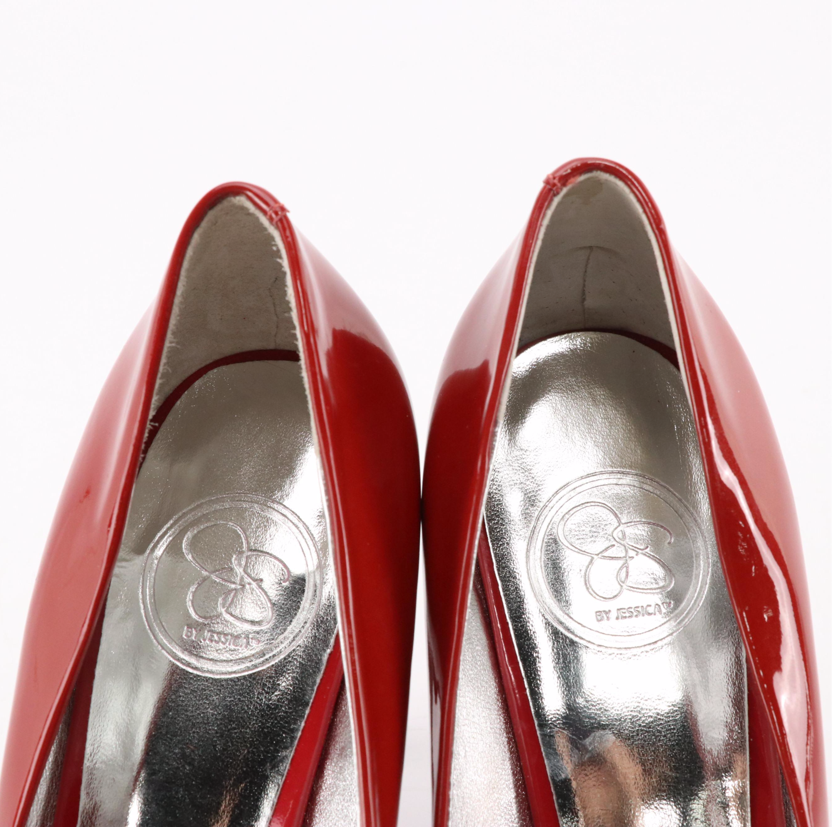 Jessica Simpson Red Patent Leather Oscar & Michael Kors Antoinette Leather Pumps