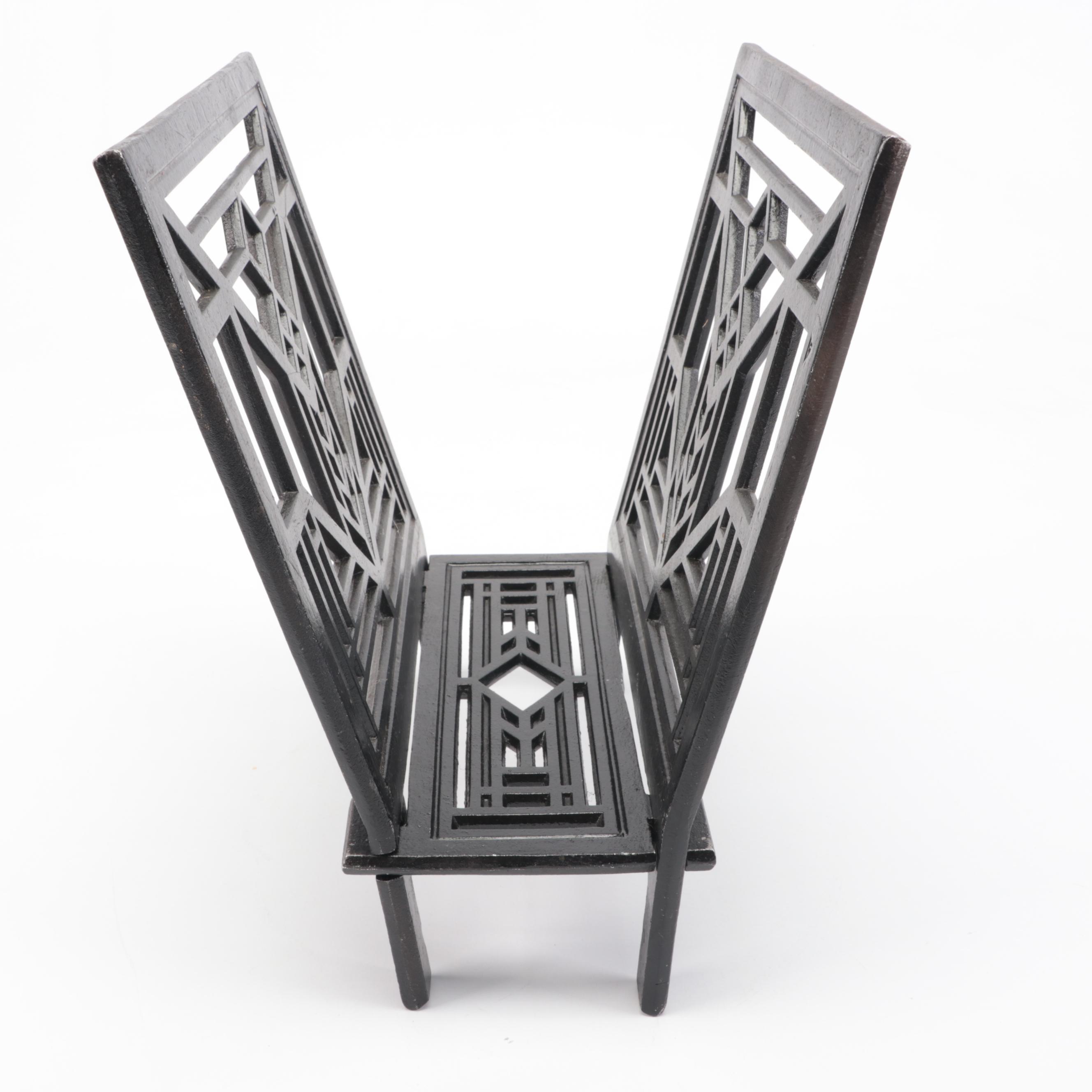 Maclin Studios Frank Lloyd Wright Hotel Geneva Tulip Window Metal Magazine Rack