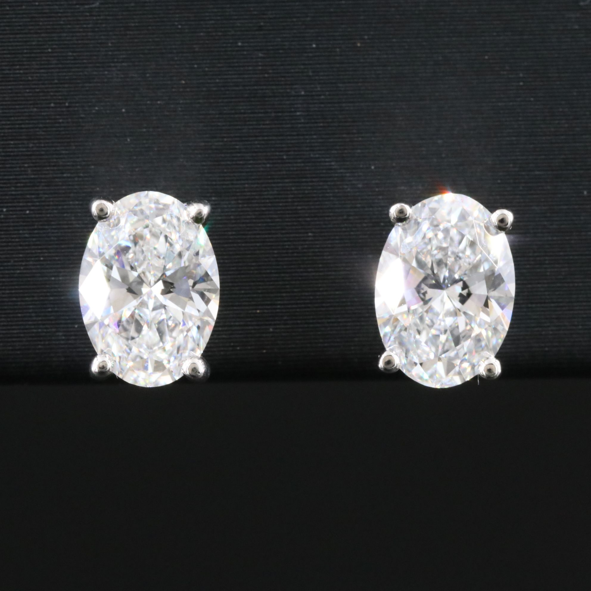 Platinum 2.18 CTW Lab Grown Diamond Stud Earrings with IGI Reports