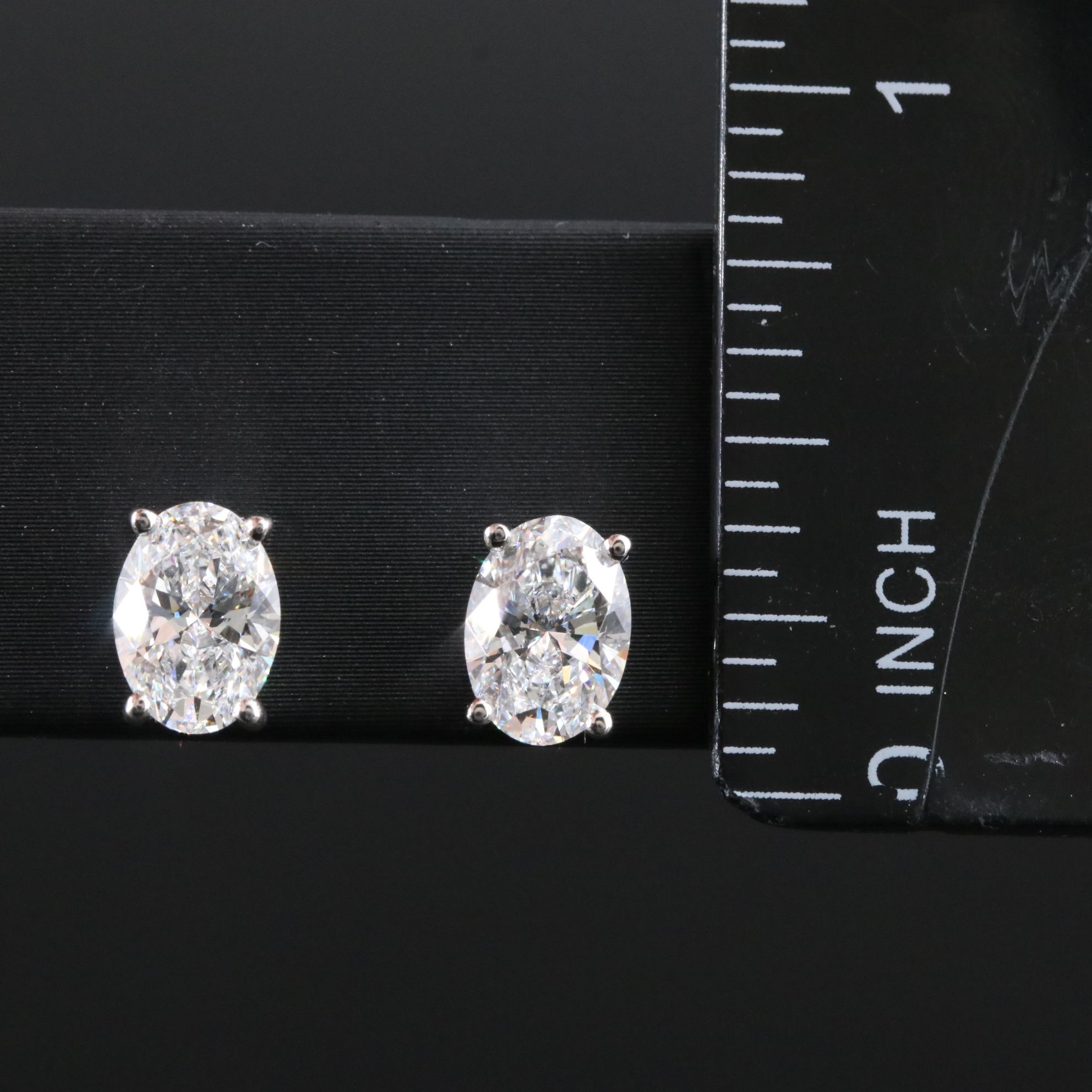 Platinum 2.18 CTW Lab Grown Diamond Stud Earrings with IGI Reports