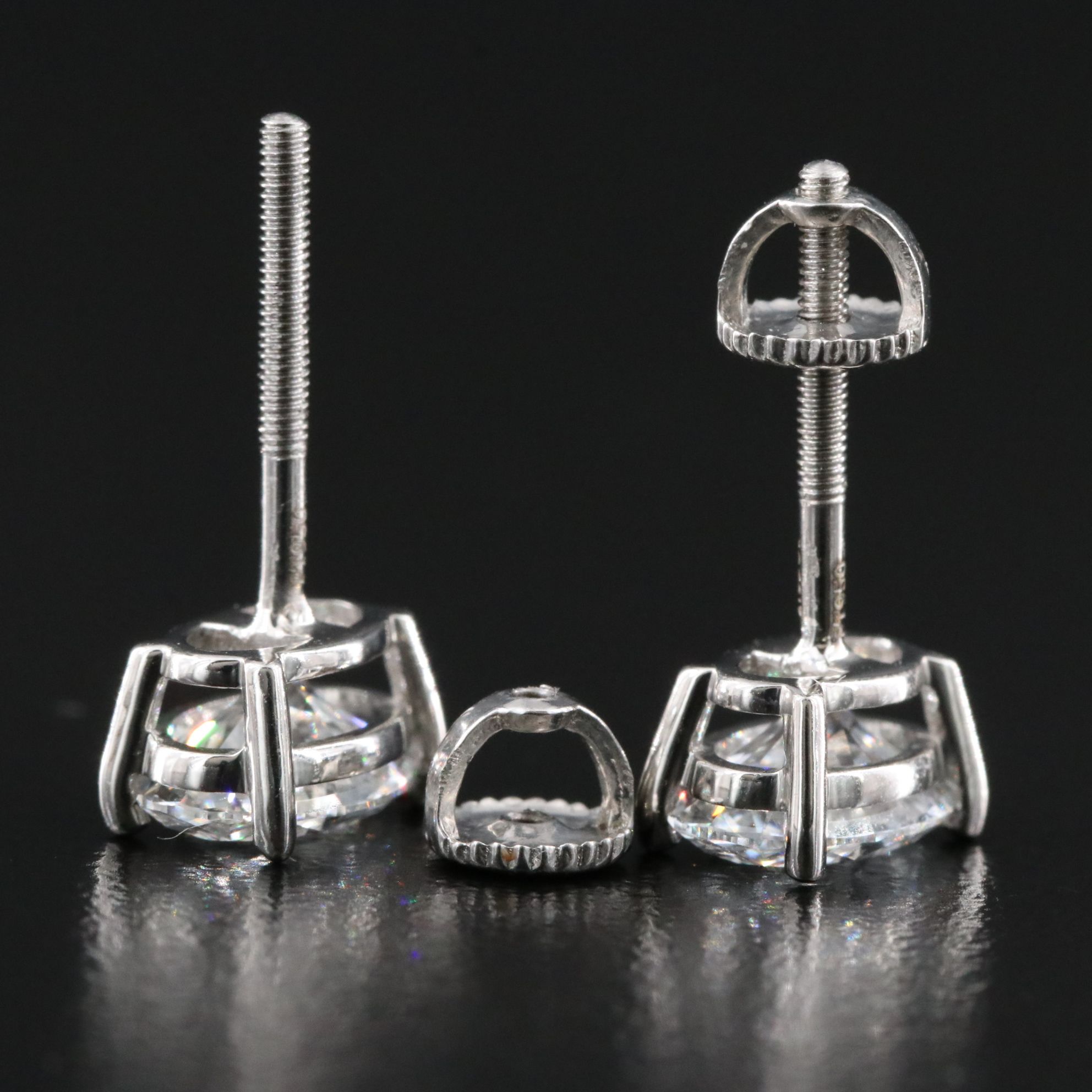 Platinum 2.18 CTW Lab Grown Diamond Stud Earrings with IGI Reports