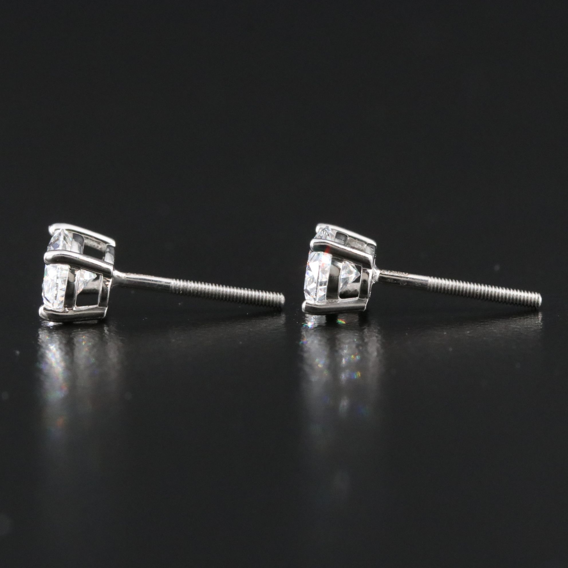Platinum 2.18 CTW Lab Grown Diamond Stud Earrings with IGI Reports