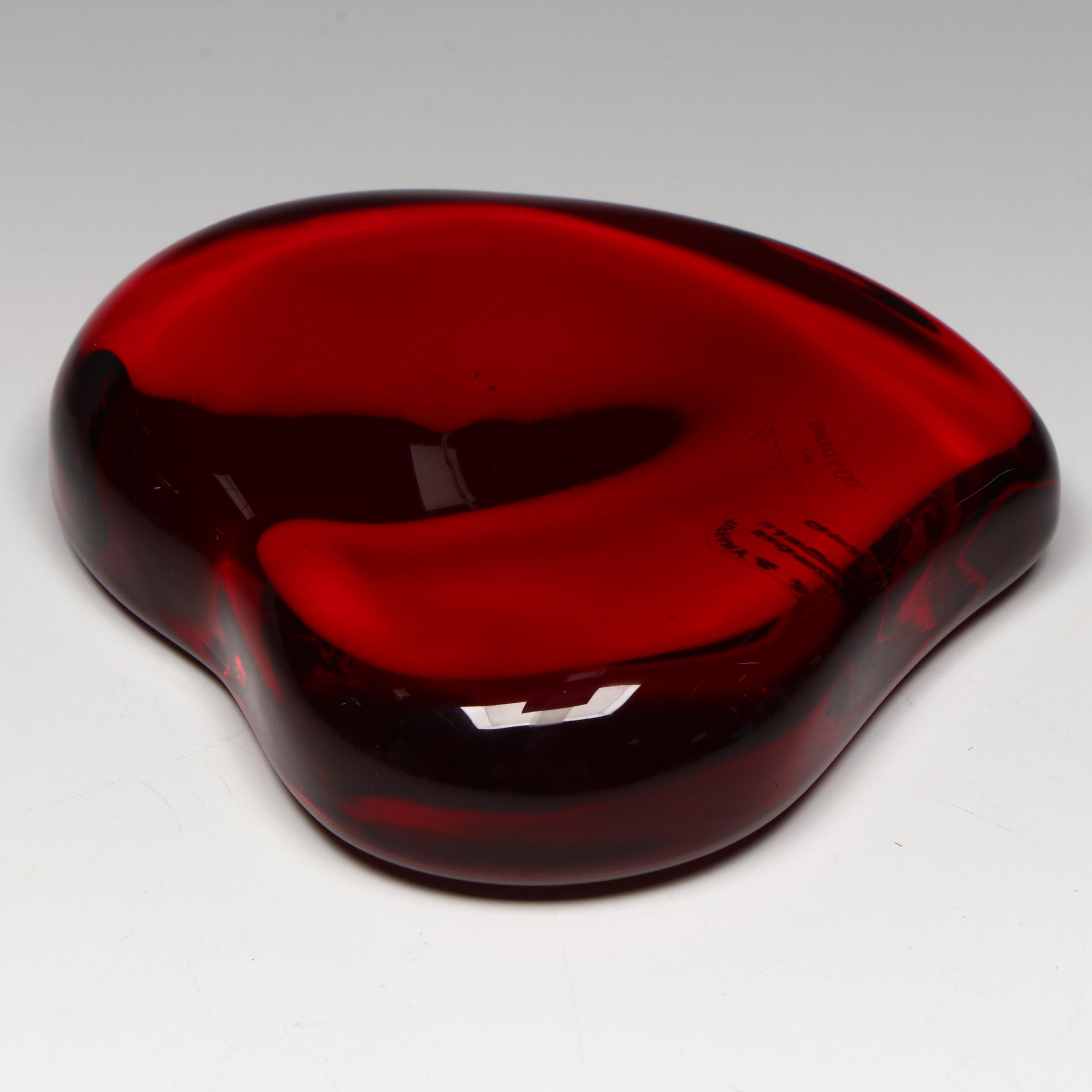 Elsa Peretti for Tiffany & Co. Red Glass Paperweight