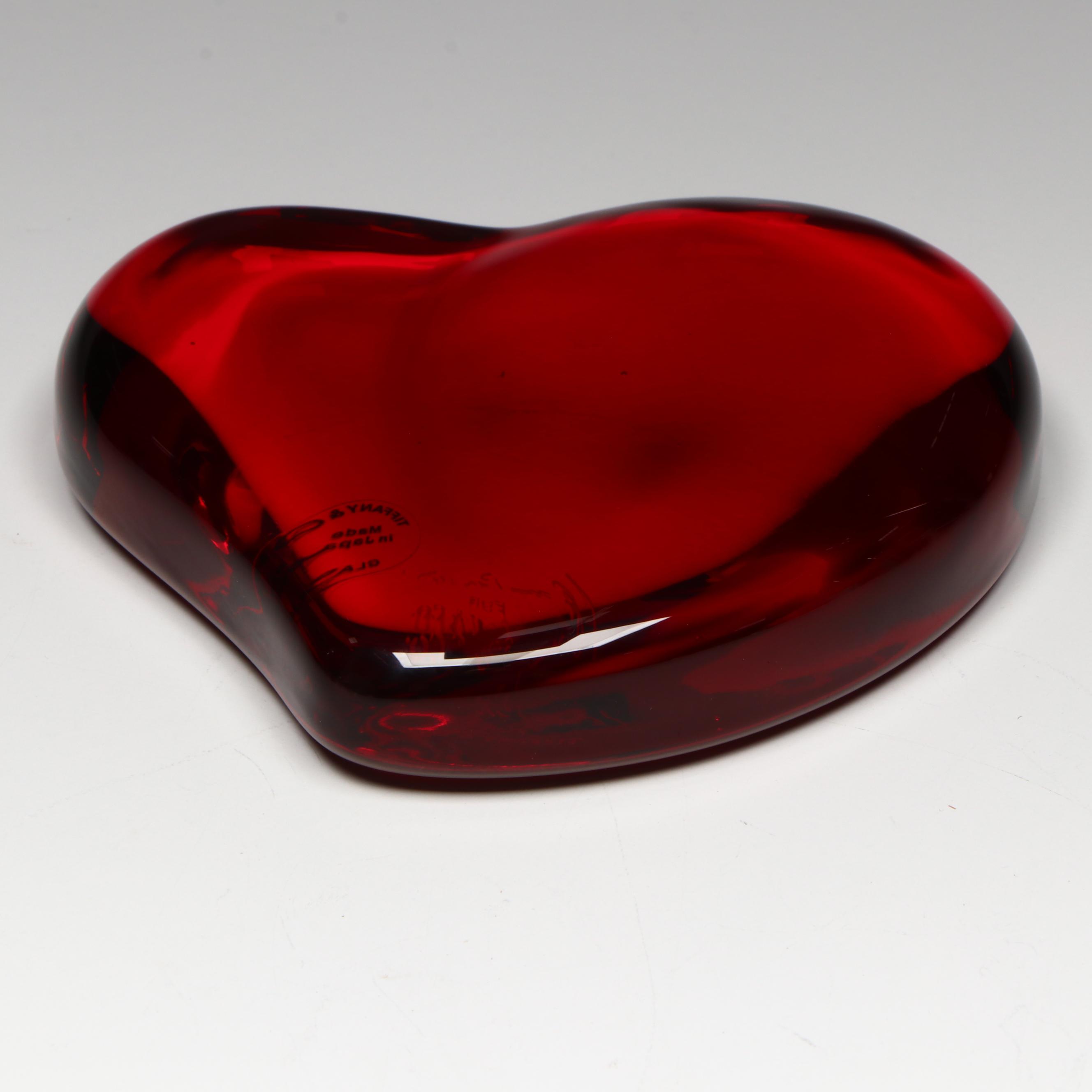 Elsa Peretti for Tiffany & Co. Red Glass Paperweight