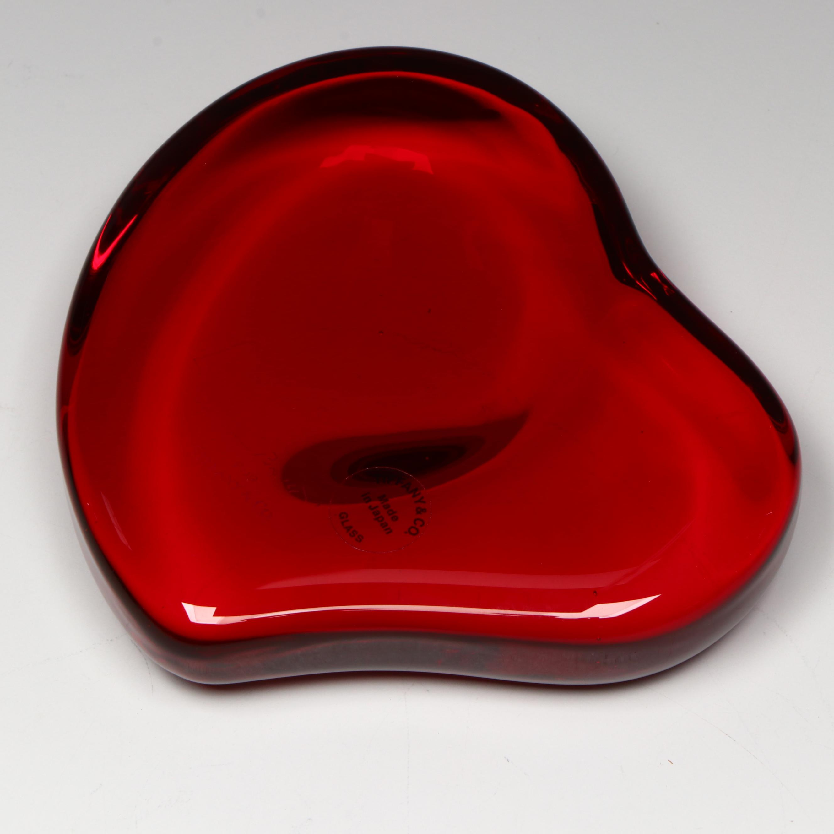 Elsa Peretti for Tiffany & Co. Red Glass Paperweight