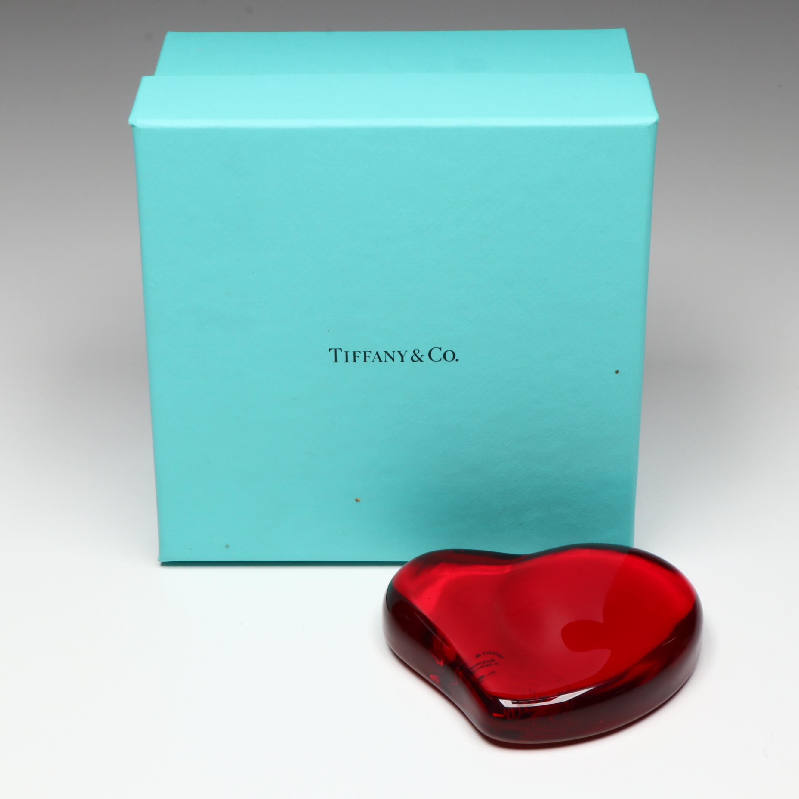 Elsa Peretti for Tiffany & Co. Red Glass Paperweight