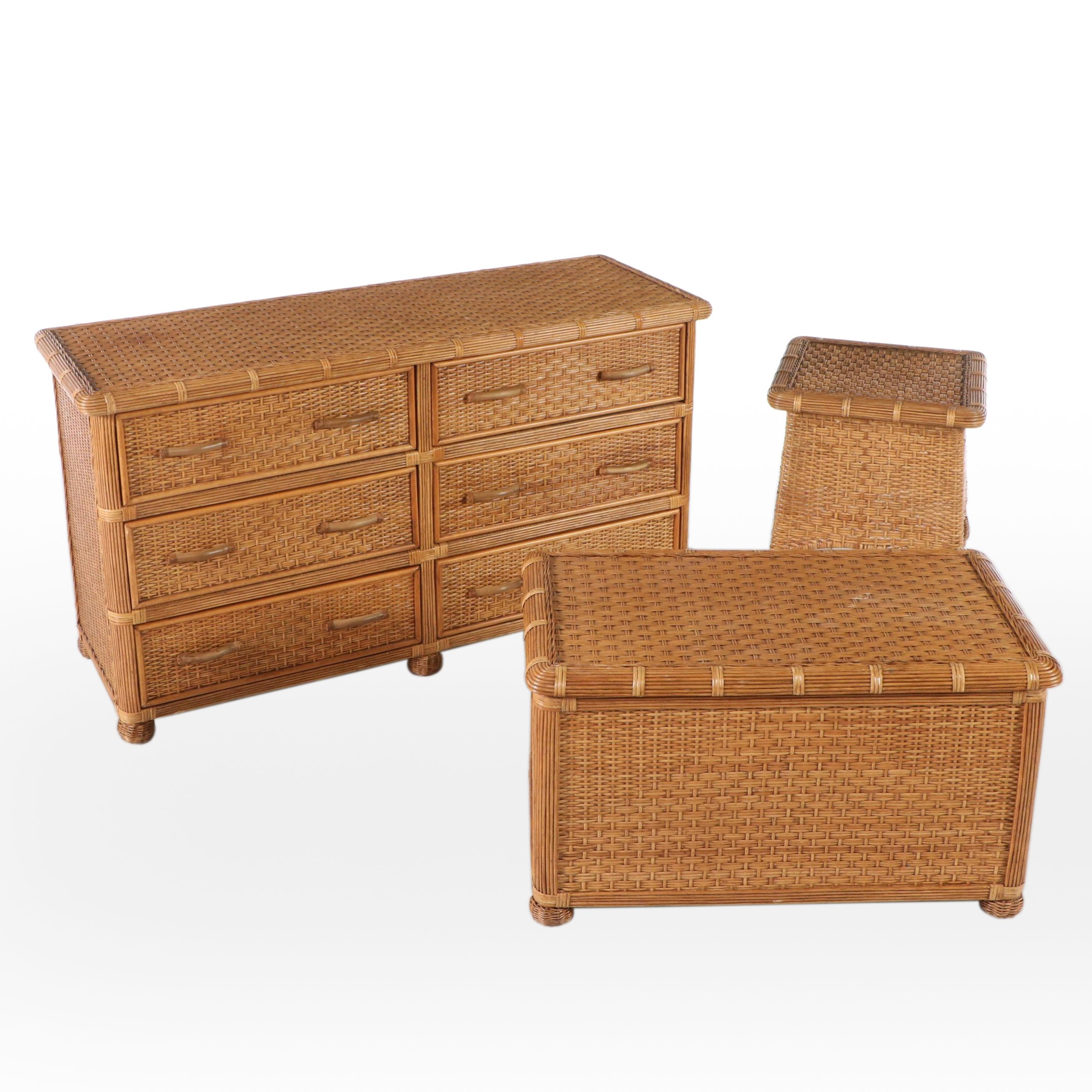 Pier 1 Rattan Chest of Drawers, Chest and Nightstand