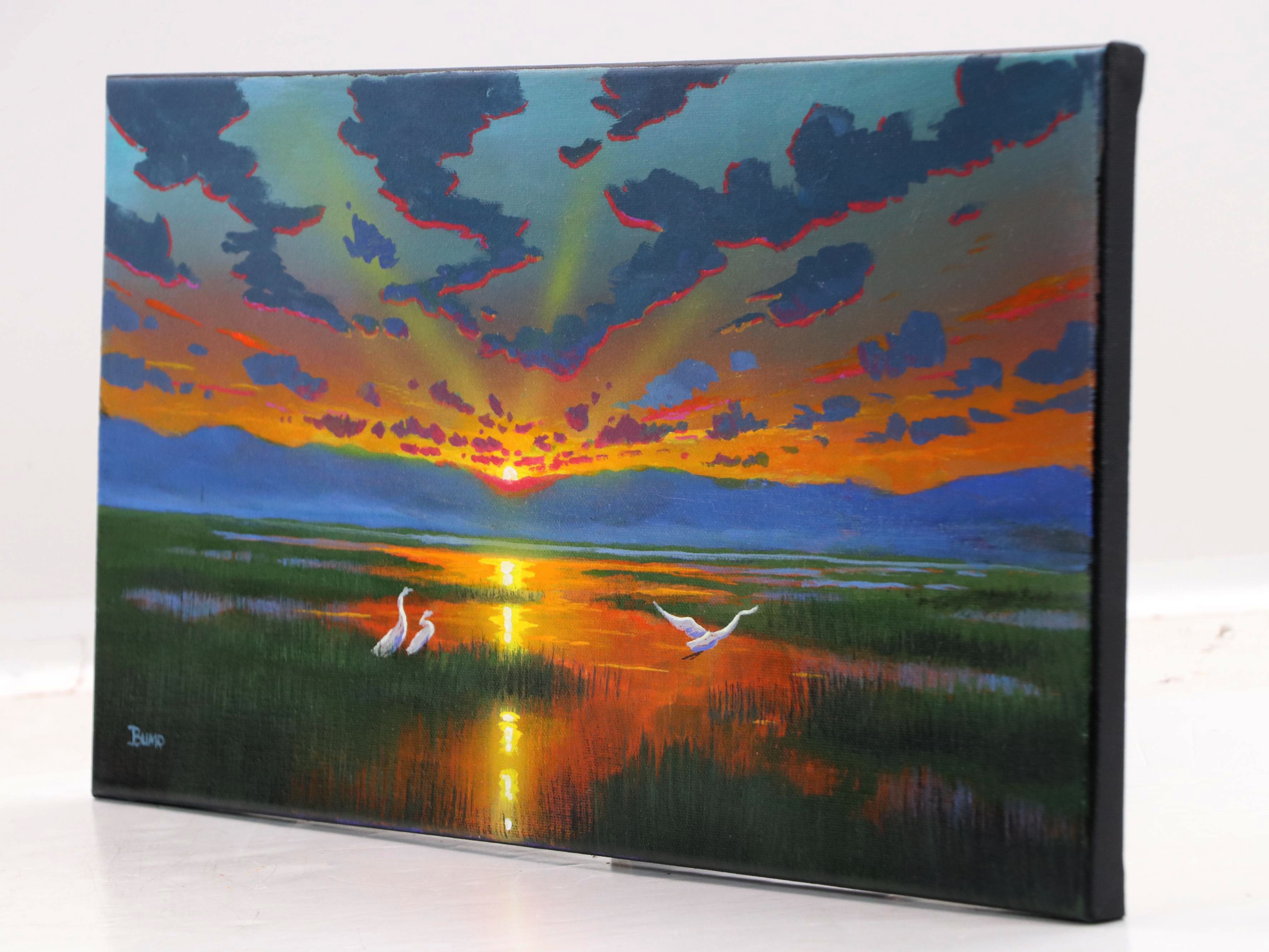Doug "Bumo" Johnpeer Sunset Landscape Oil Painting, 2025