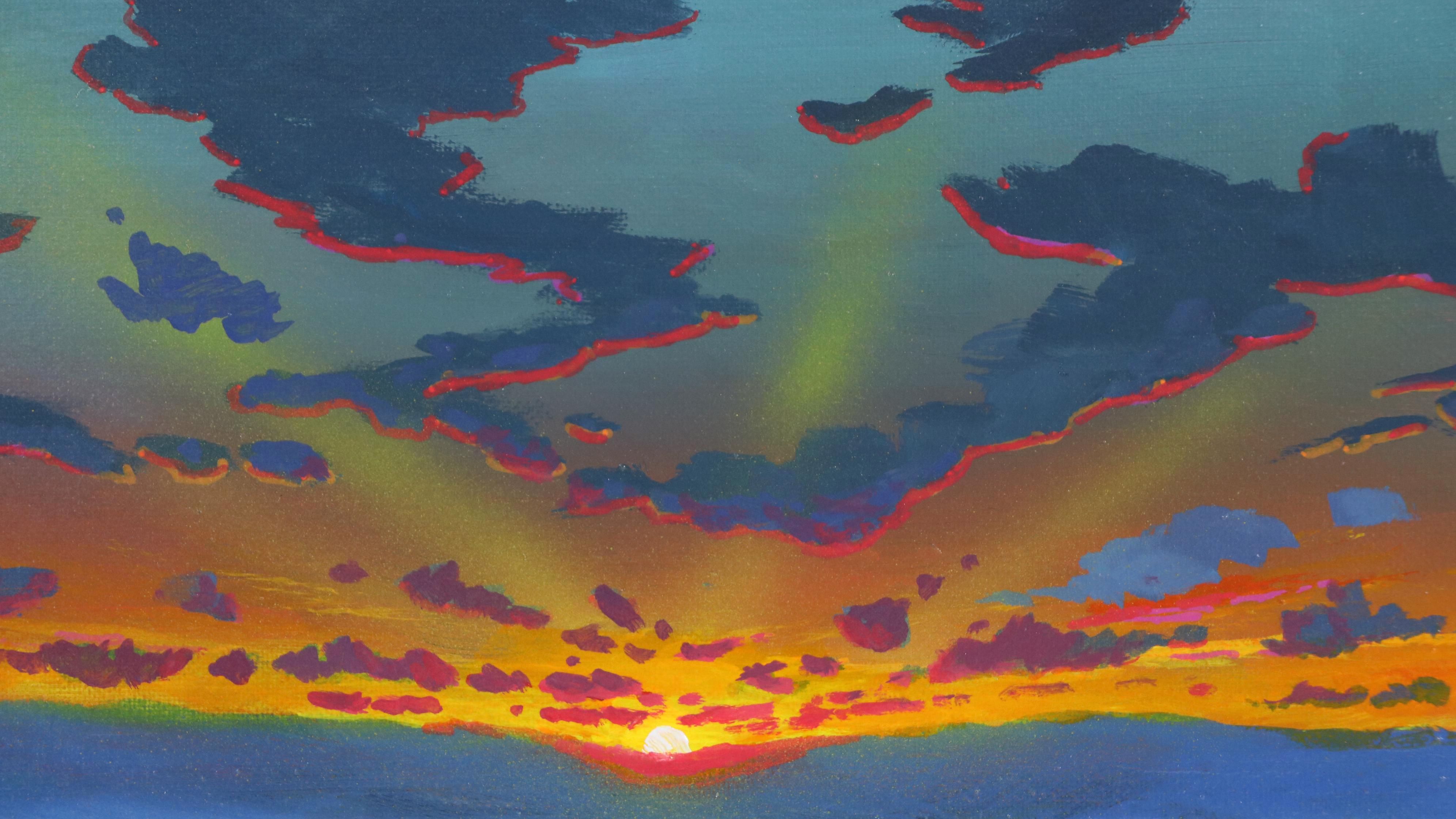 Doug "Bumo" Johnpeer Sunset Landscape Oil Painting, 2025