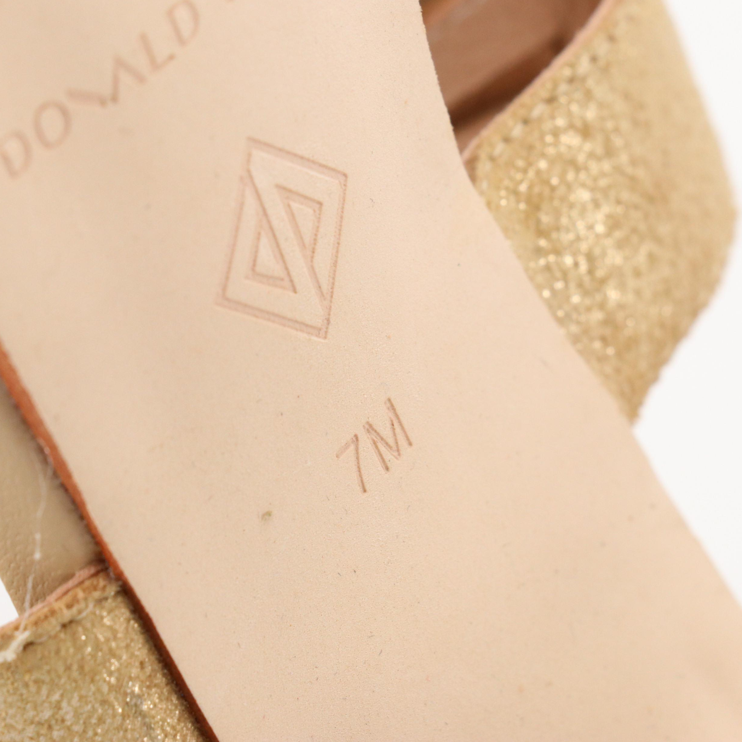 Donald J Pliner Kaia Crinkled Patent Leather and Talbots Leather Heeled Sandals