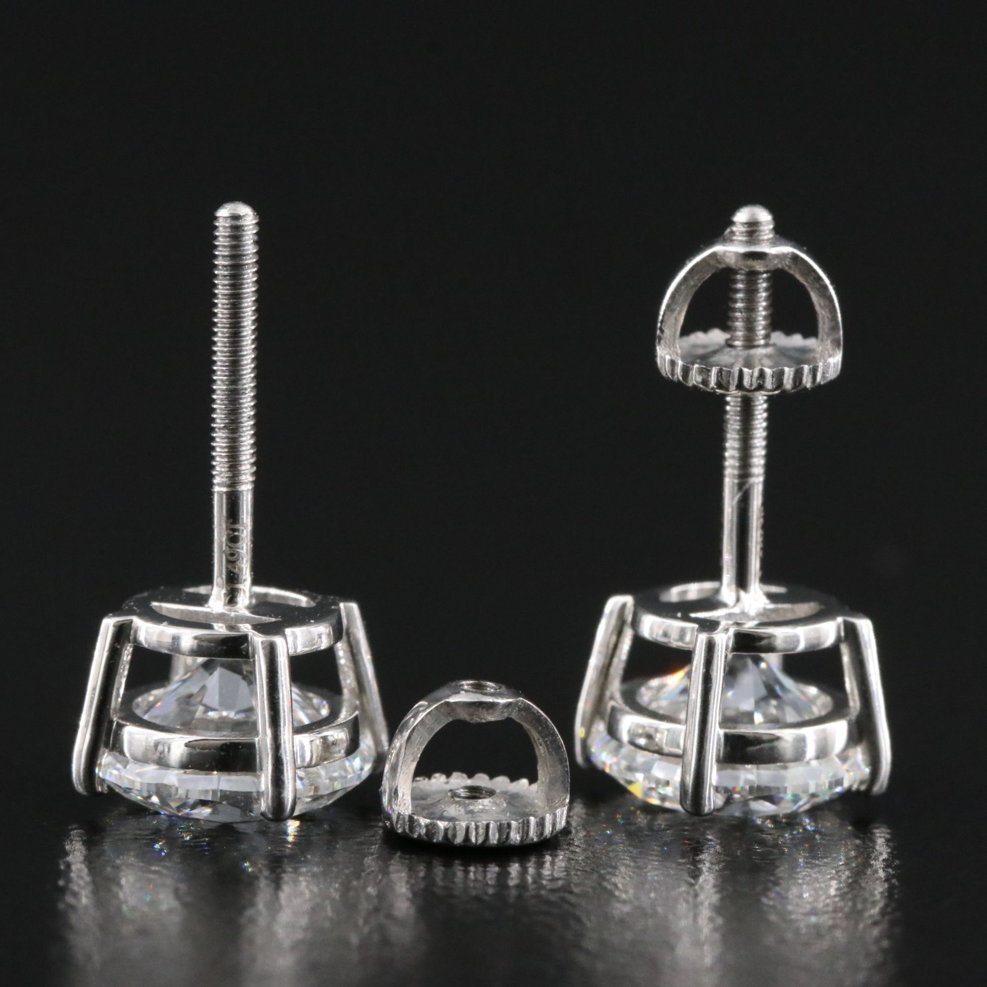 Platinum 2.98 CTW Lab Grown Diamond Stud Earrings with IGI Reports