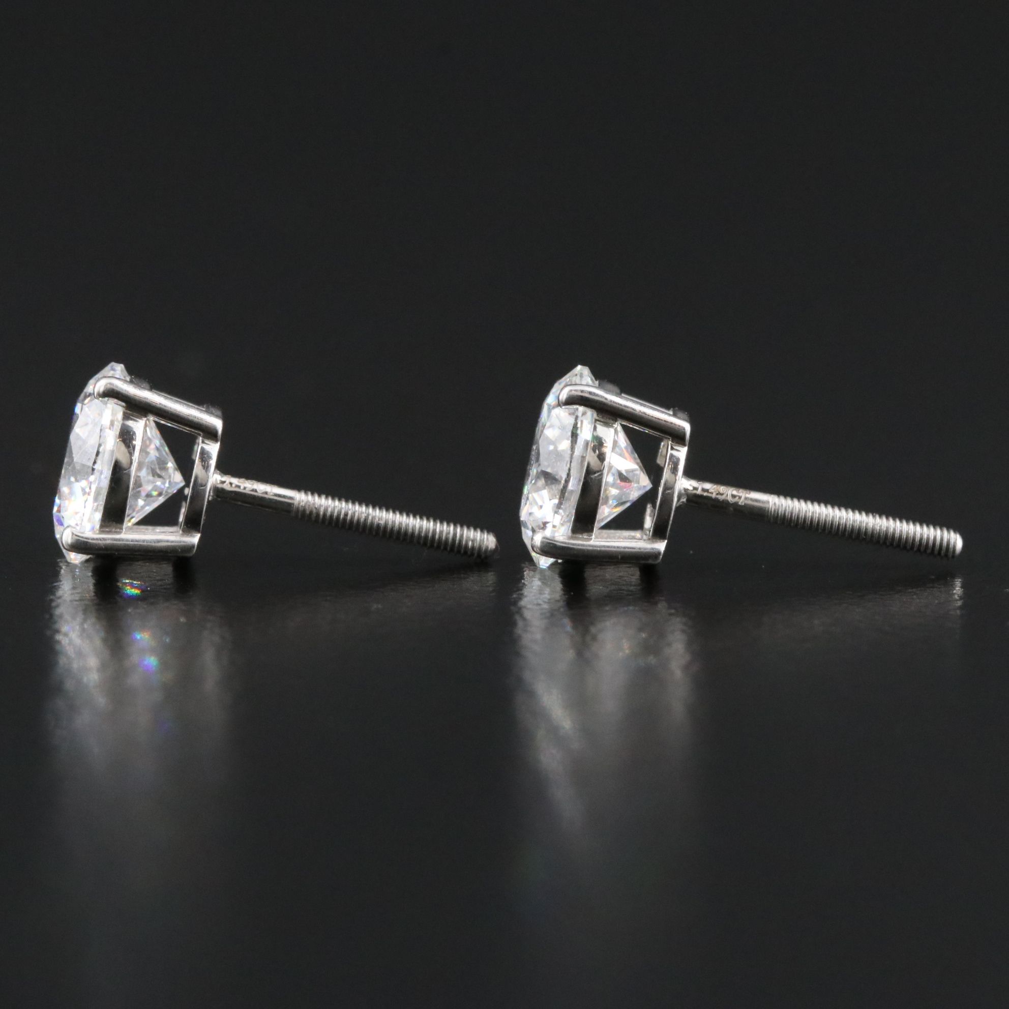 Platinum 2.98 CTW Lab Grown Diamond Stud Earrings with IGI Reports