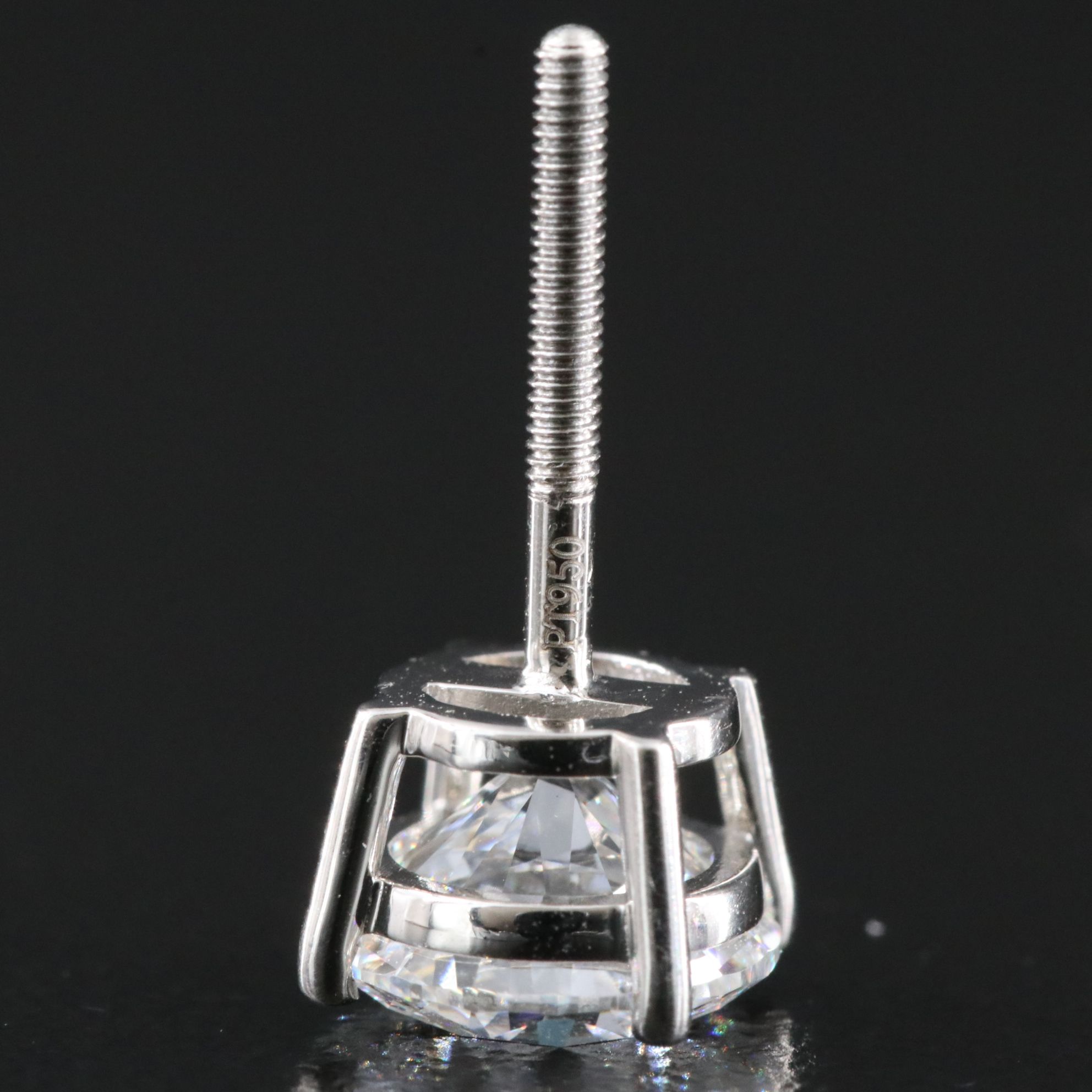 Platinum 2.98 CTW Lab Grown Diamond Stud Earrings with IGI Reports