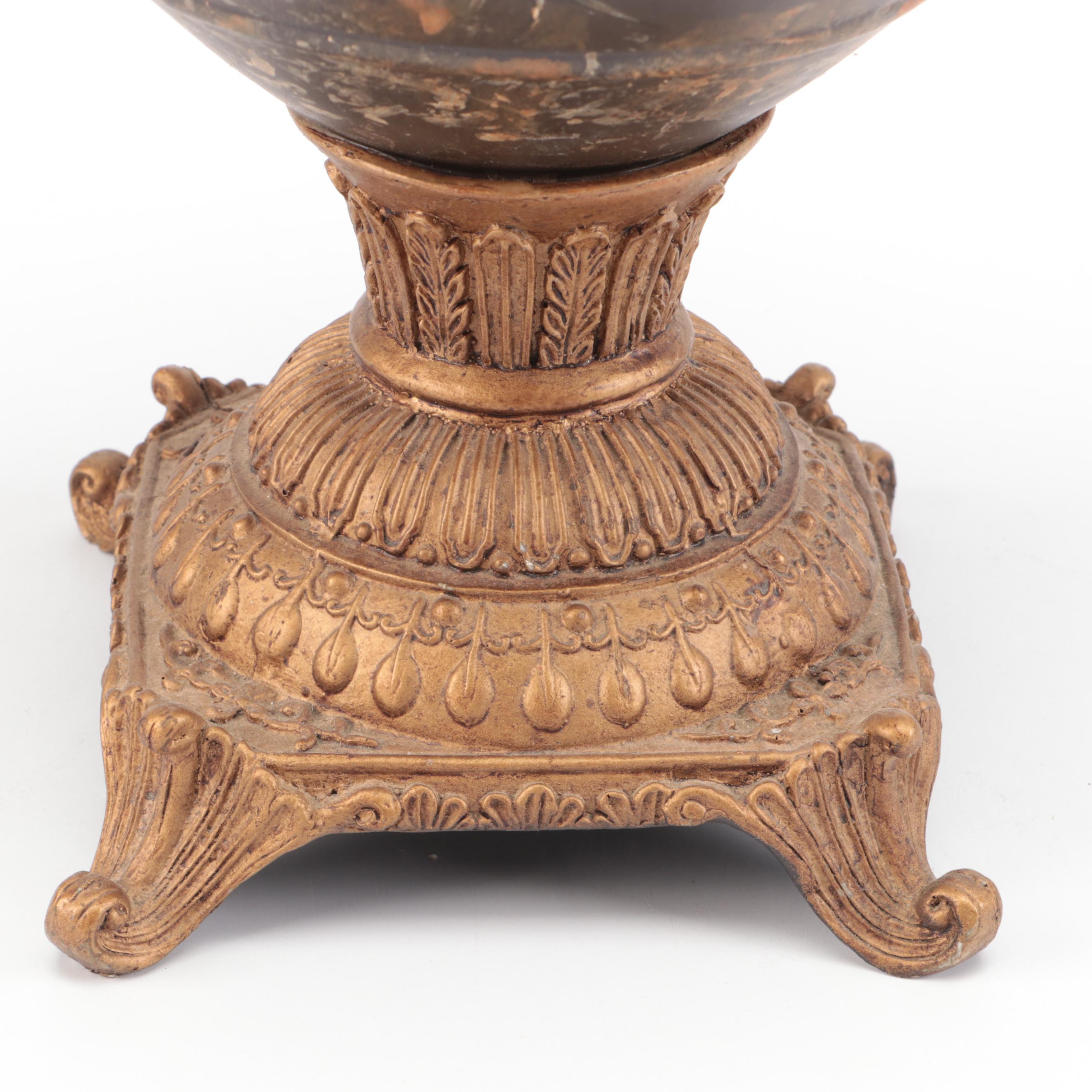 Baroque Style Bronze Veneer Ceramic Urn