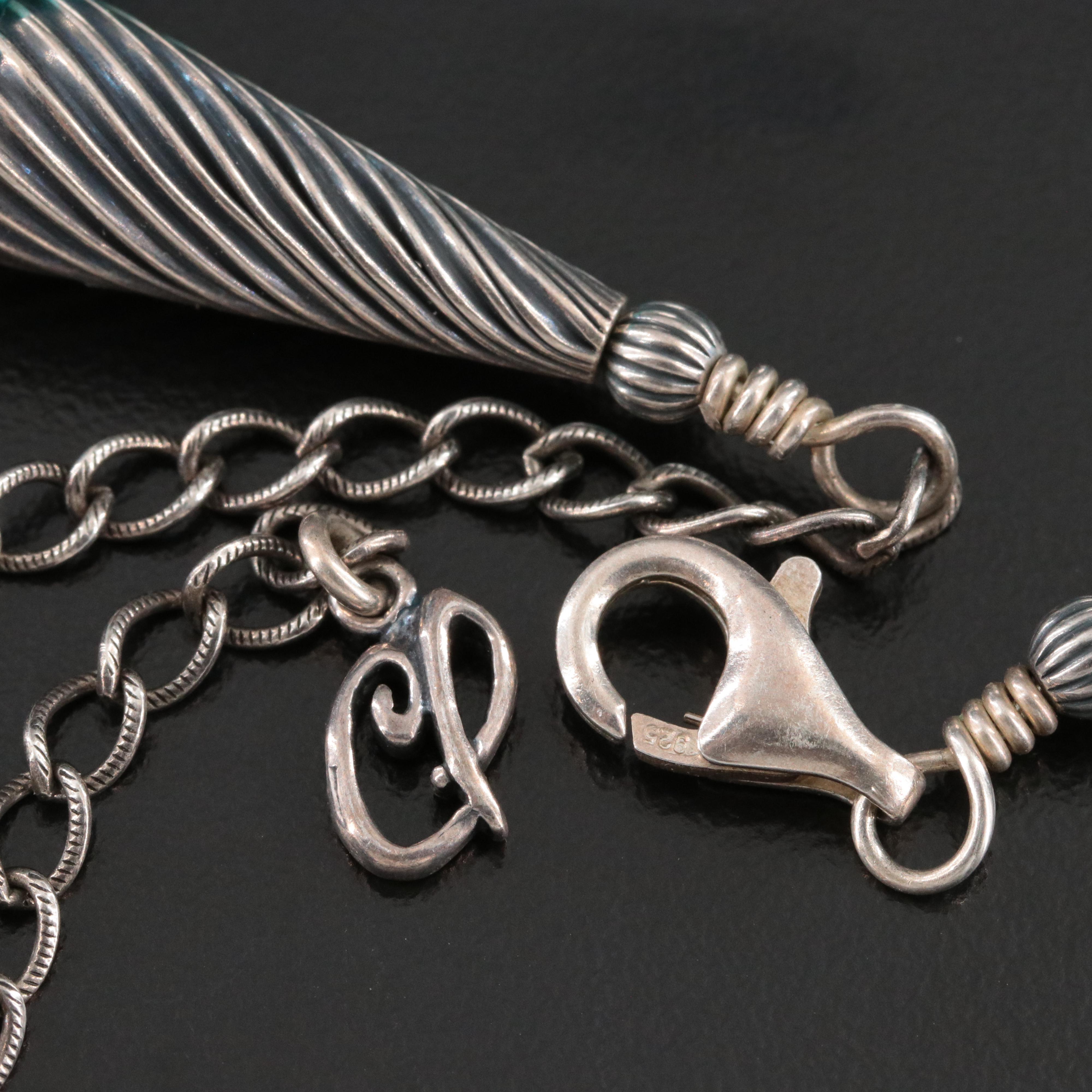 Carolyn Pollack Sterling Turquoise Torsade Necklace