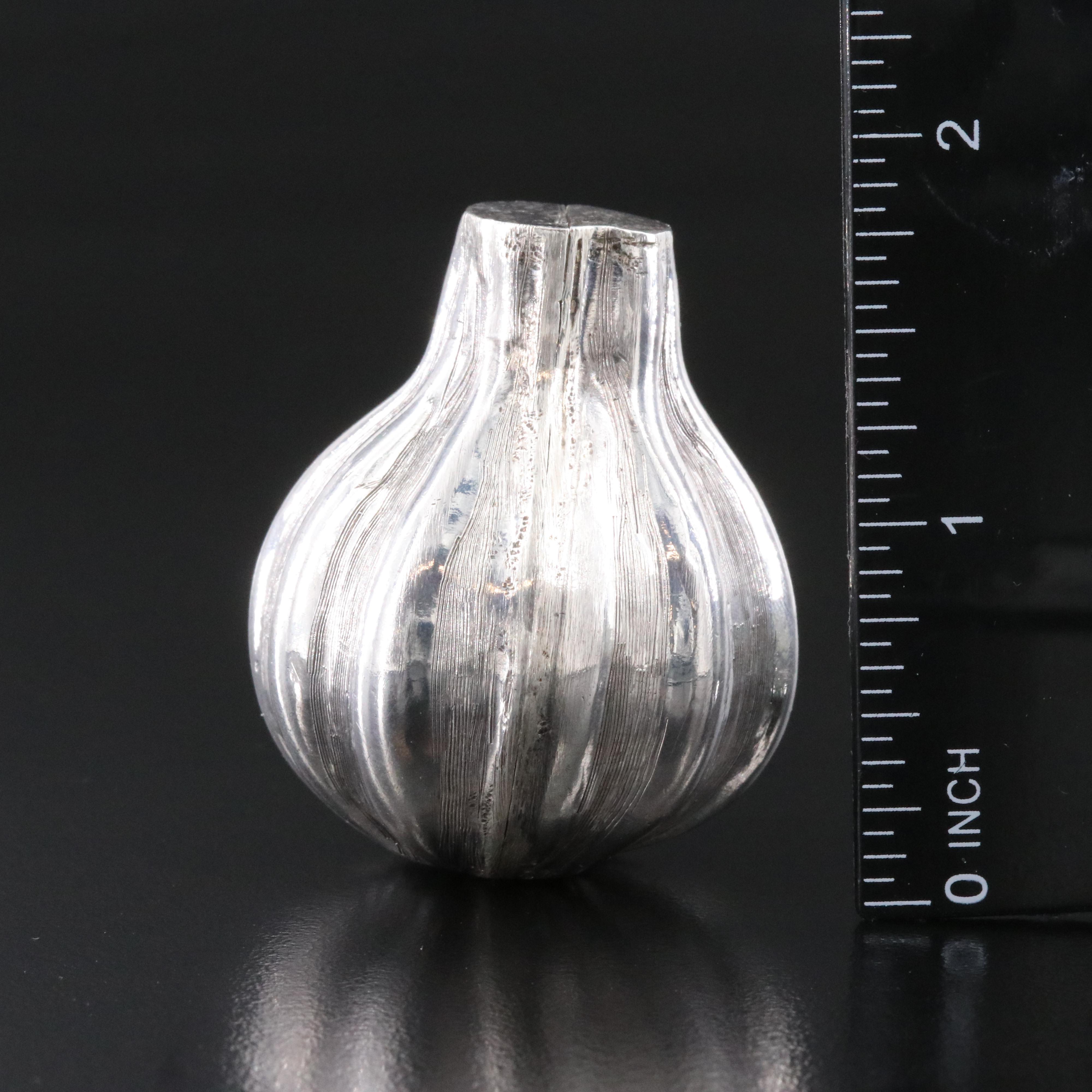 Mexican Sterling Garlic Bulb Pill Box