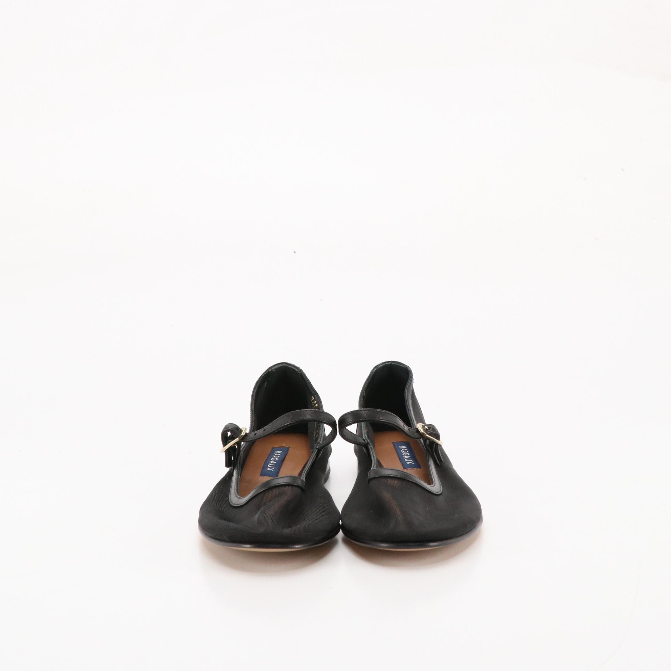 Margaux The Demi Jane Black Mesh and Leather Flats with Menina Pointed-Toe Flats