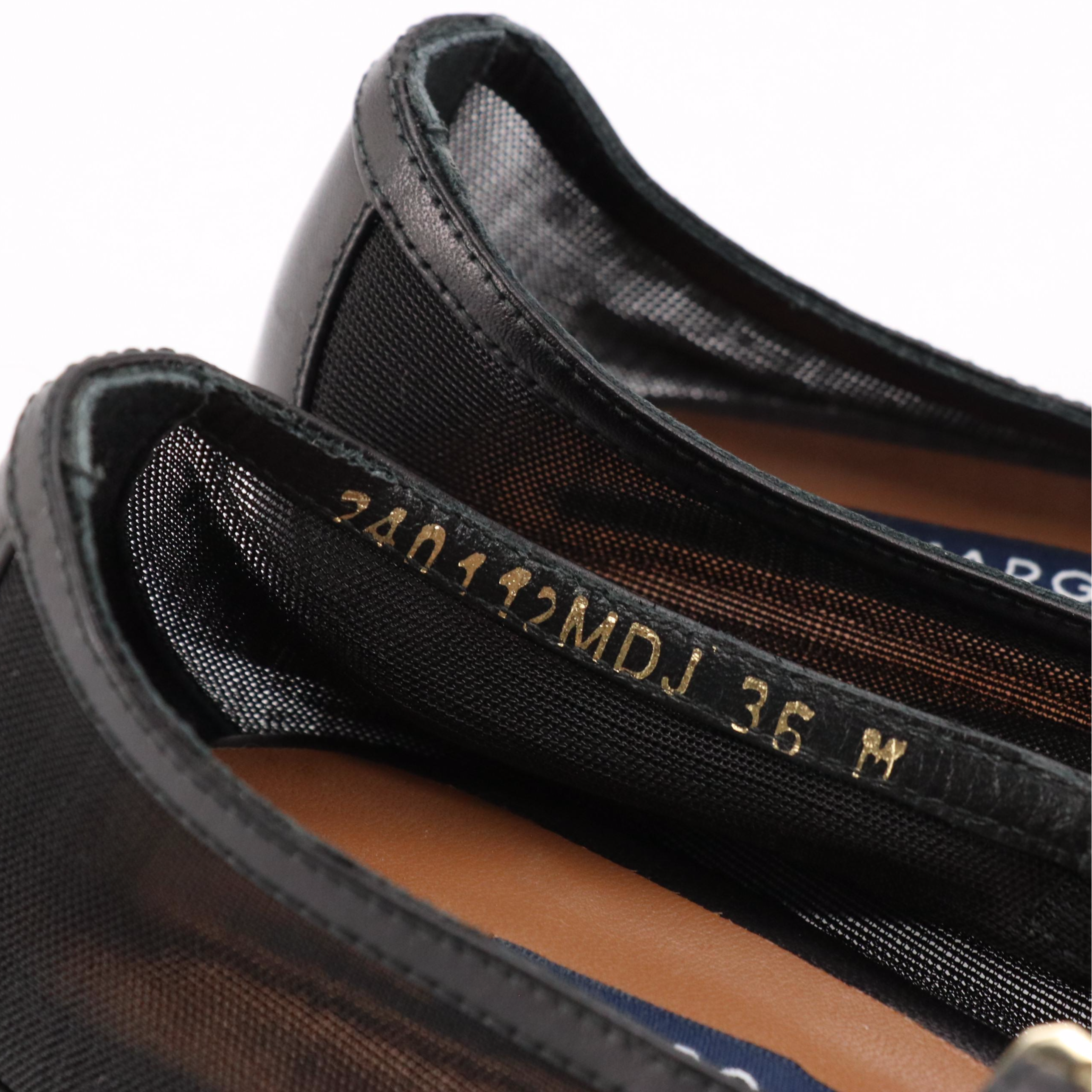 Margaux The Demi Jane Black Mesh and Leather Flats with Menina Pointed-Toe Flats