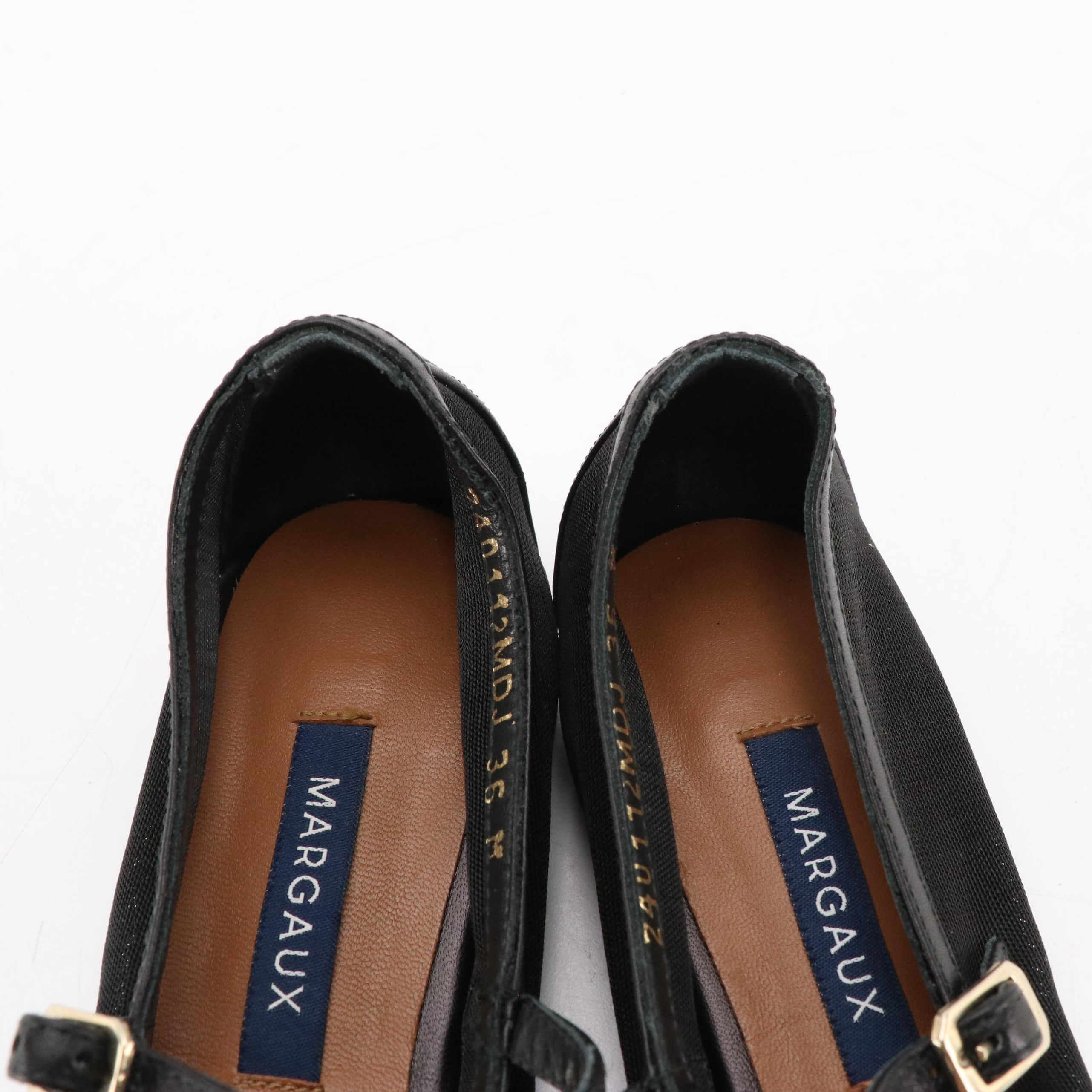 Margaux The Demi Jane Black Mesh and Leather Flats with Menina Pointed-Toe Flats