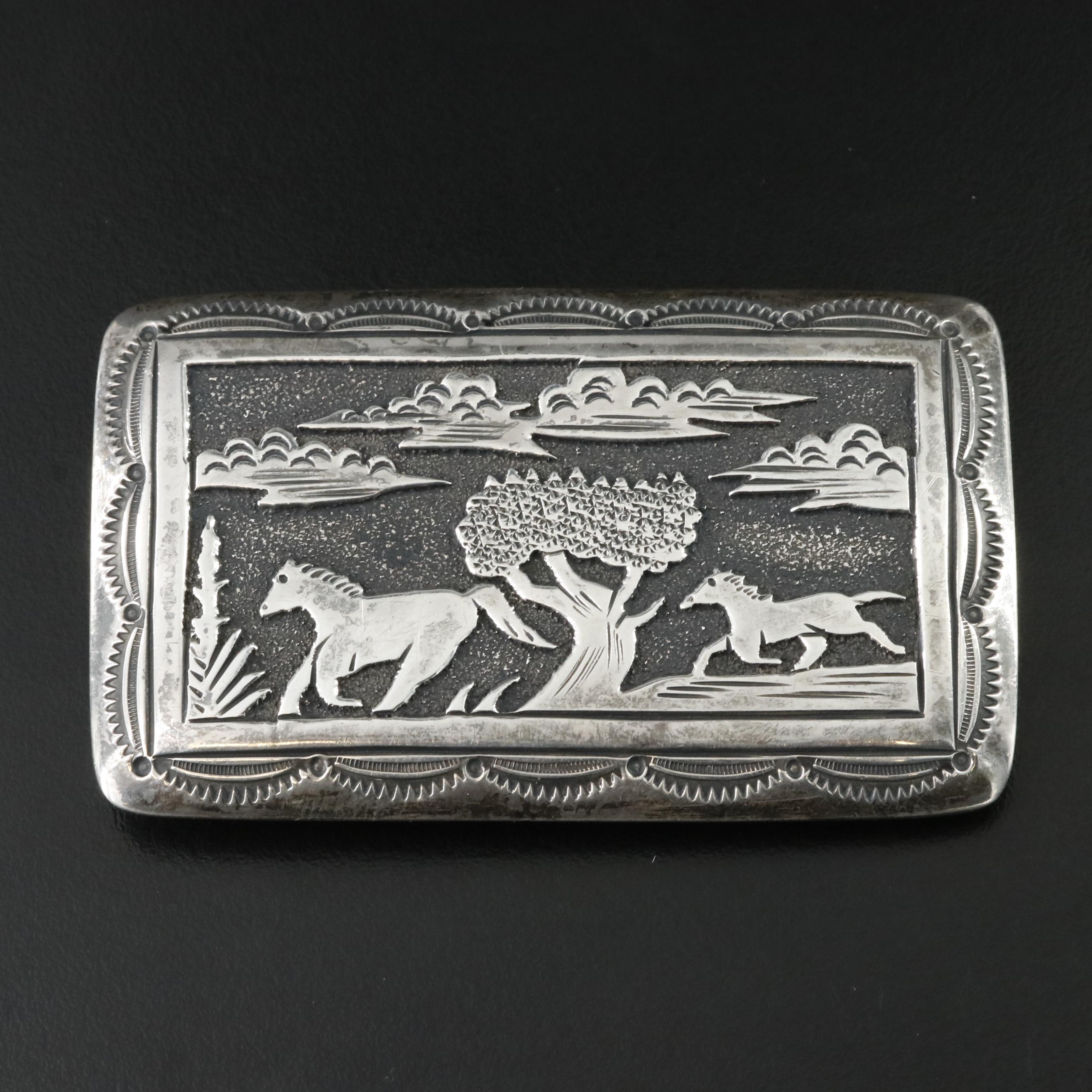 Thomas Singer Navajo Diné Sterling Belt Buckle
